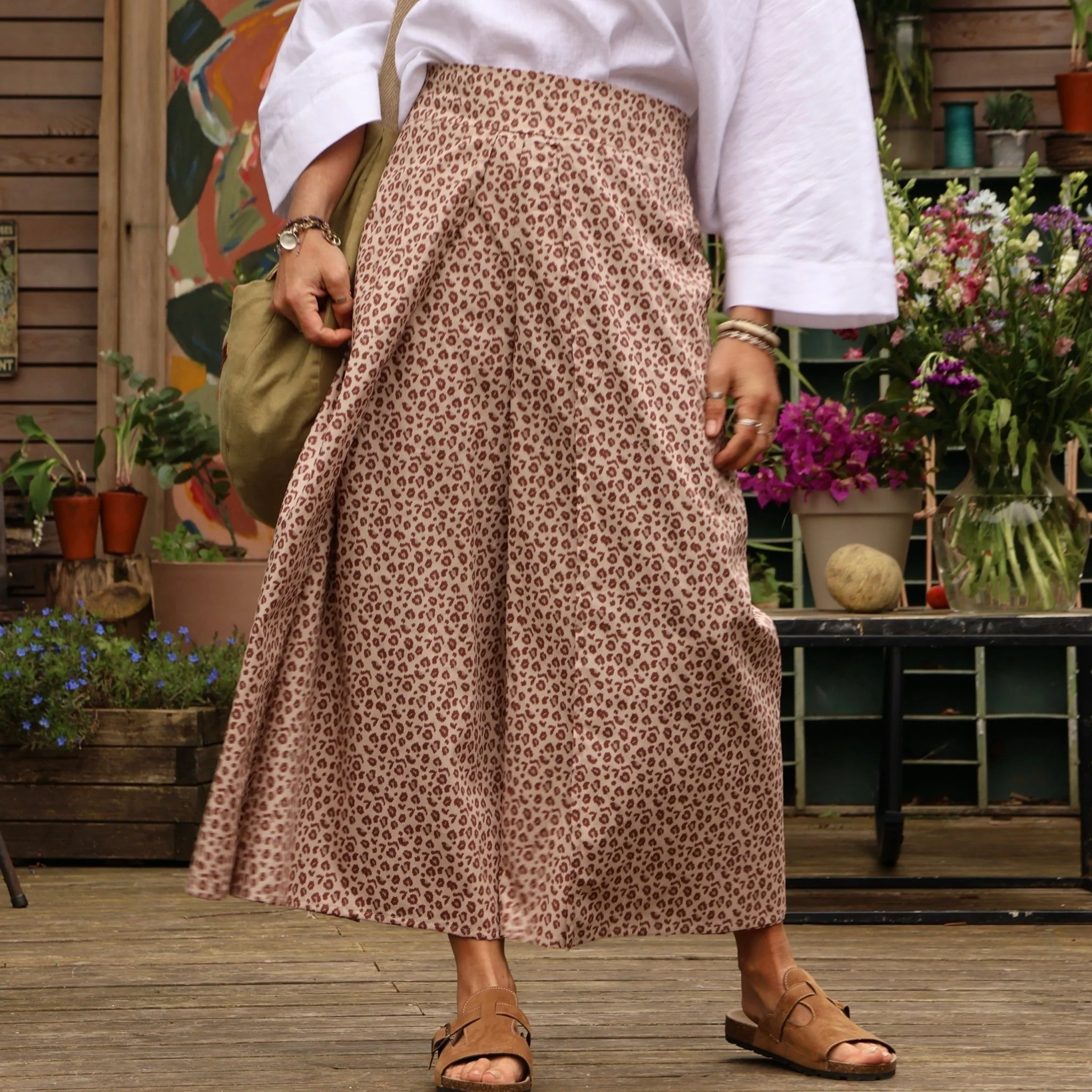 Pantalon drapé Mathilde - coton léo - Image 3