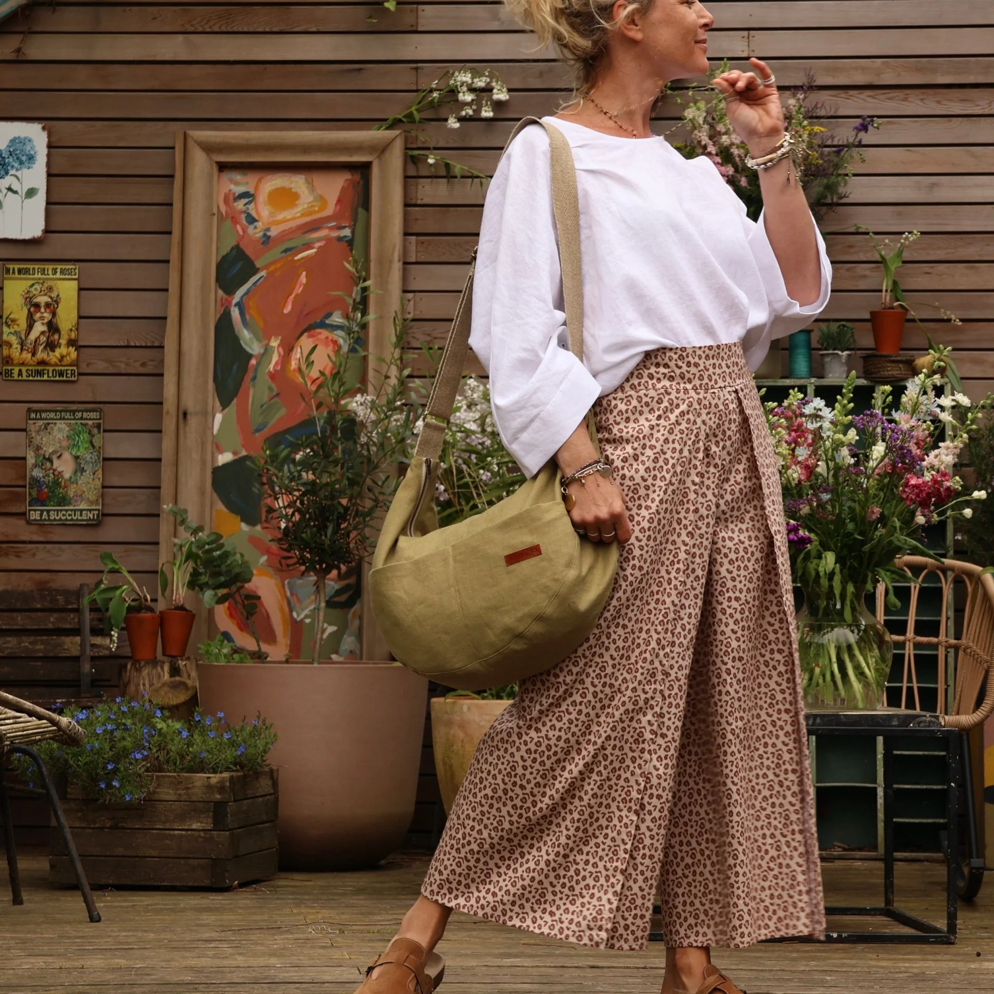 Pantalon drapé Mathilde - coton léo - Image 4