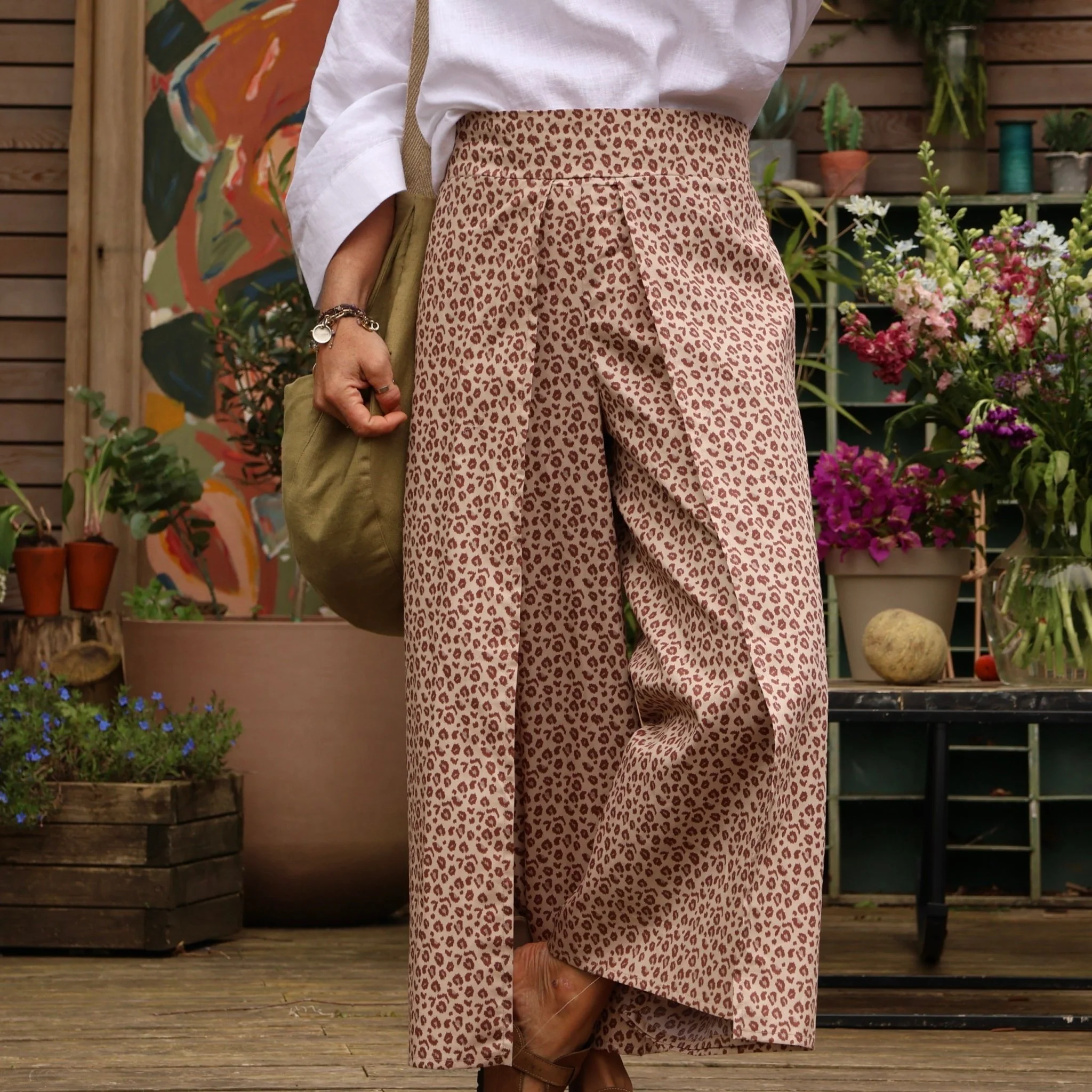 Pantalon drapé Mathilde - coton léo - Image 6