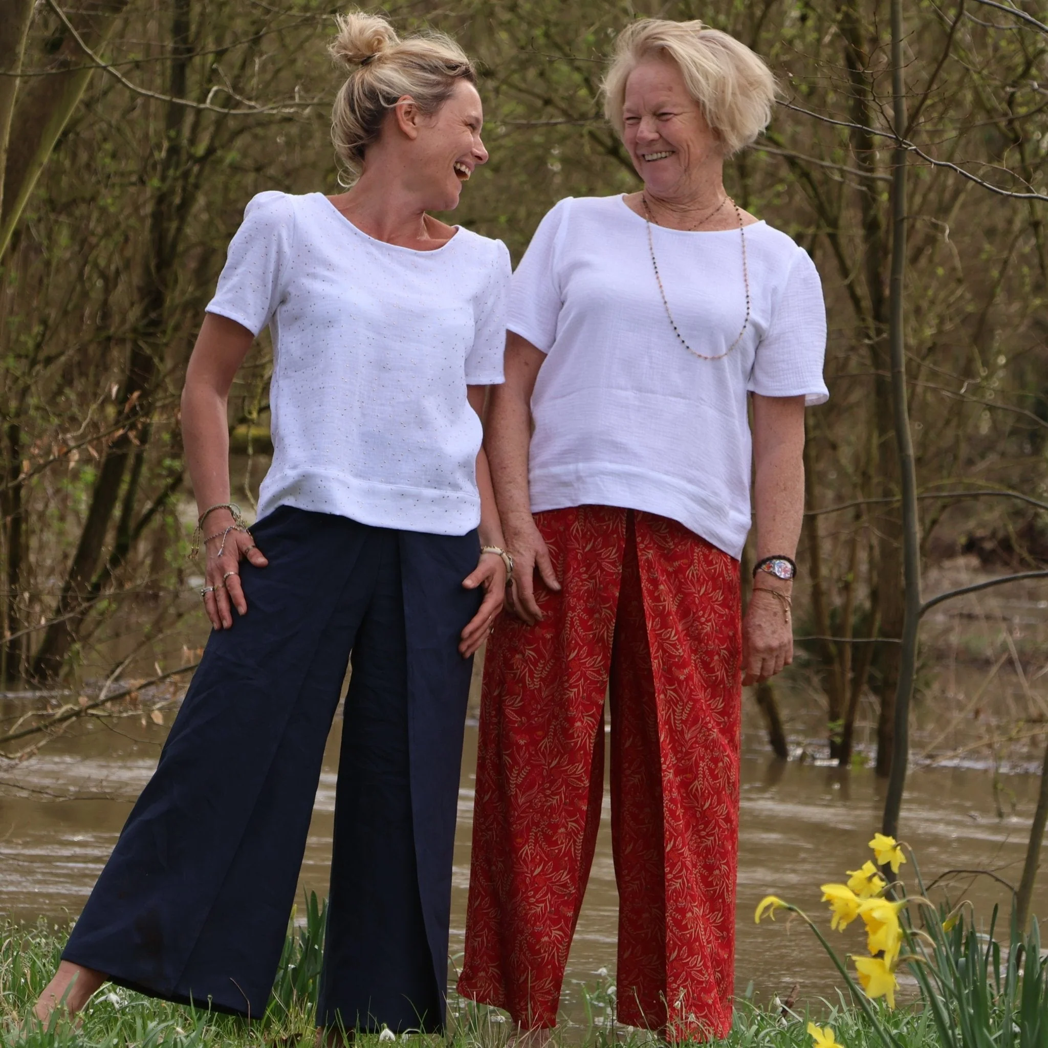Pantalon drapé Mathilde - lin gris galet - Image 7