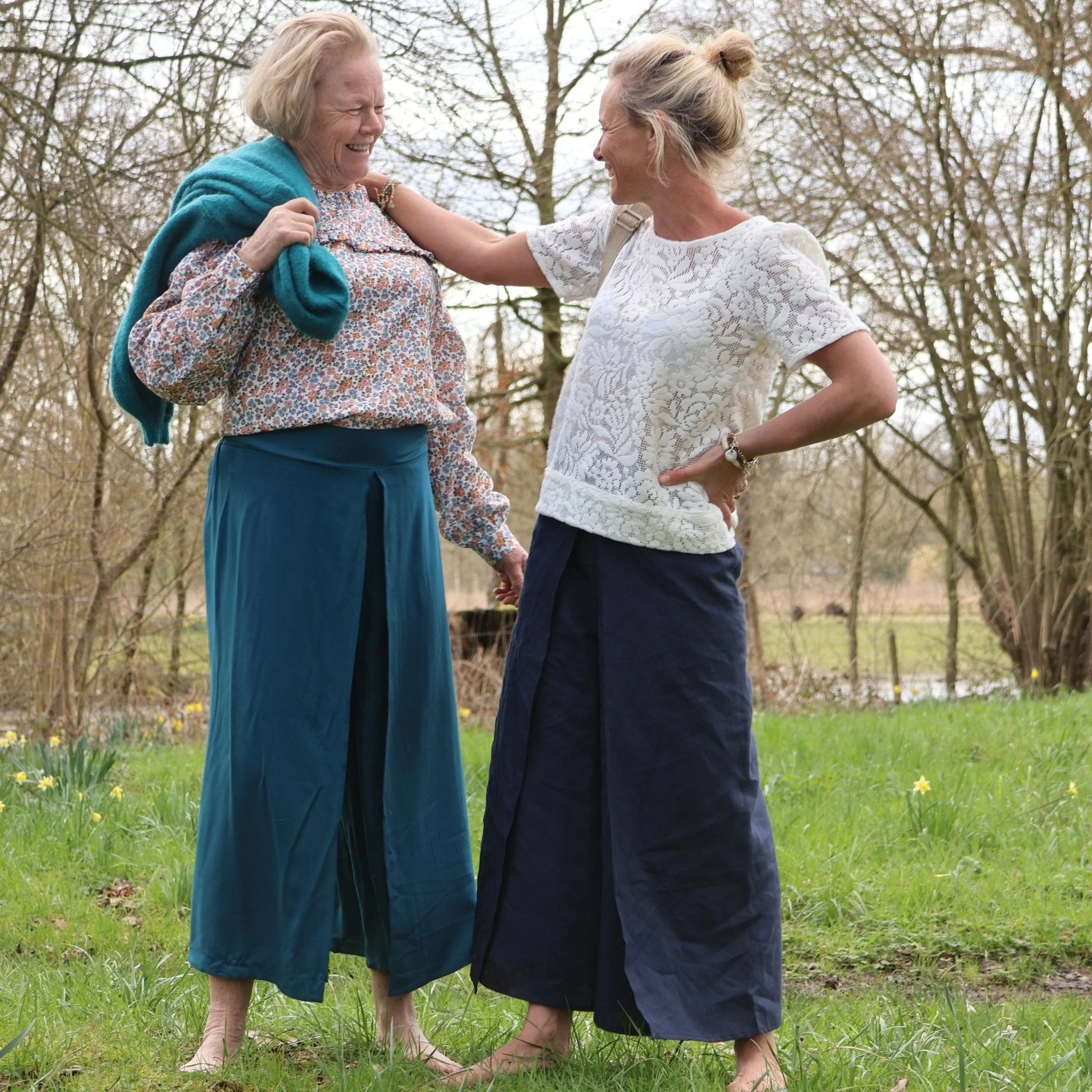 Pantalon drapé Mathilde - lin gris galet - Image 9