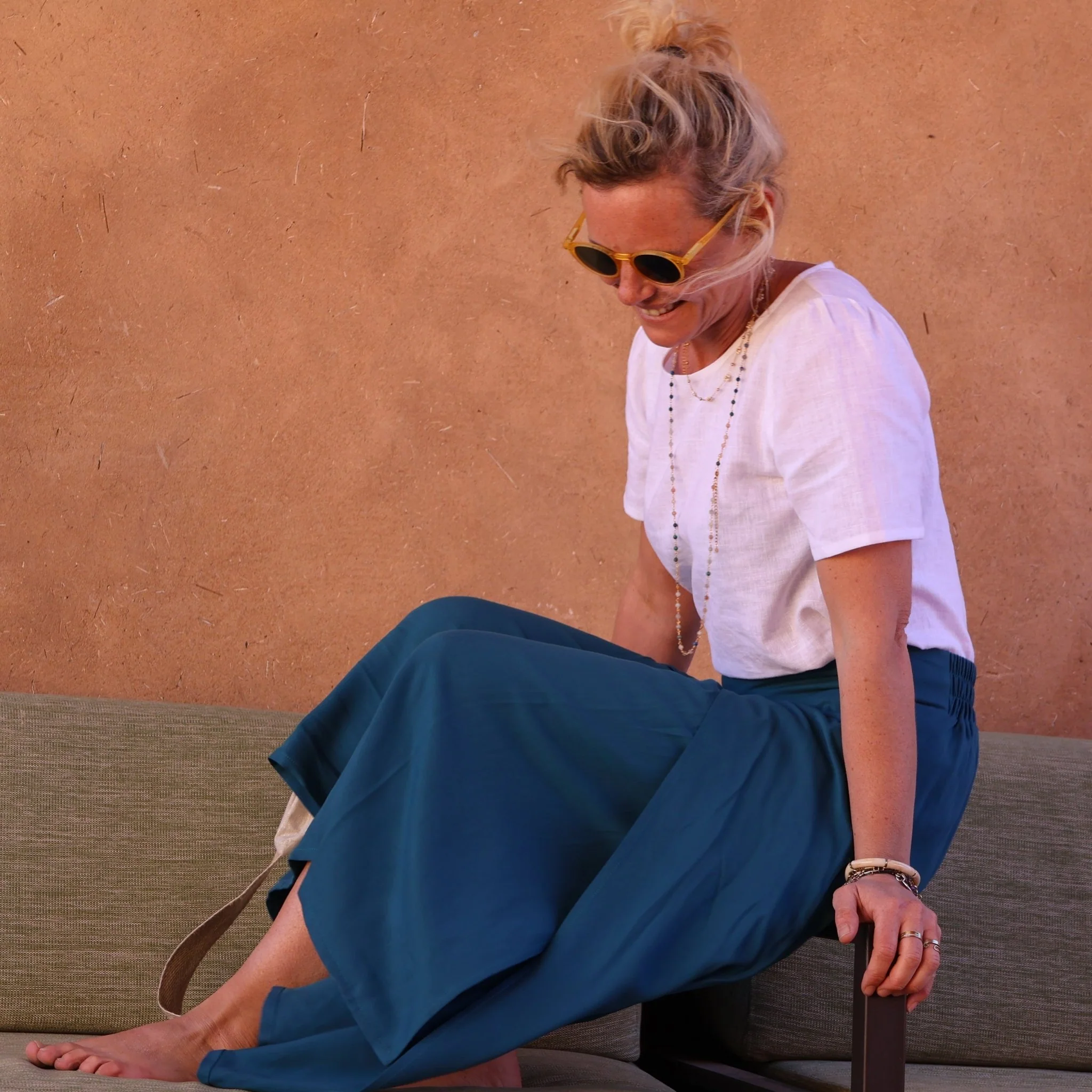 Pantalon drapé Mathilde - sergé de viscose canard - Image 3