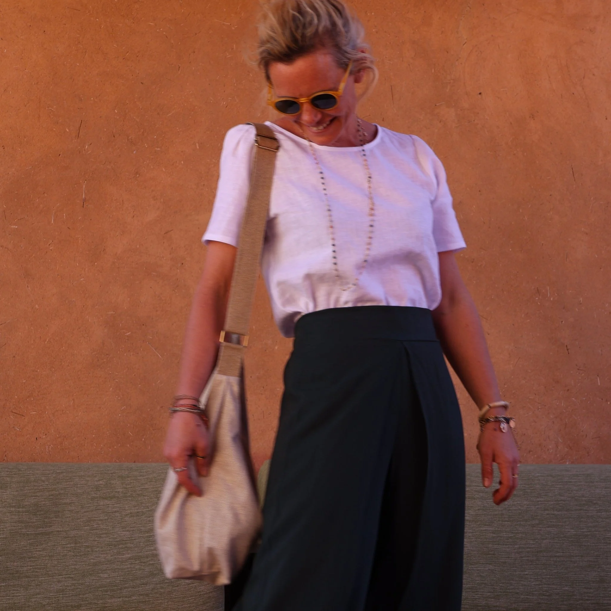 Pantalon drapé Mathilde - sergé de viscose vert anglais - Image 6