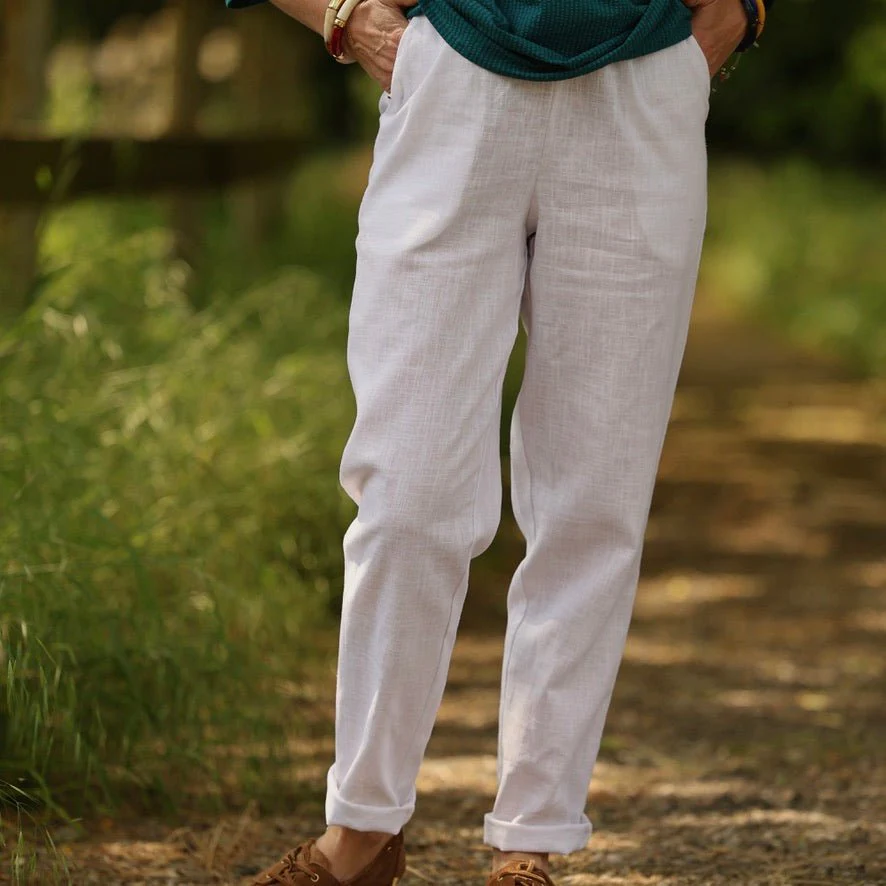 Pantalon Eliot - Lin blanc - Image 6