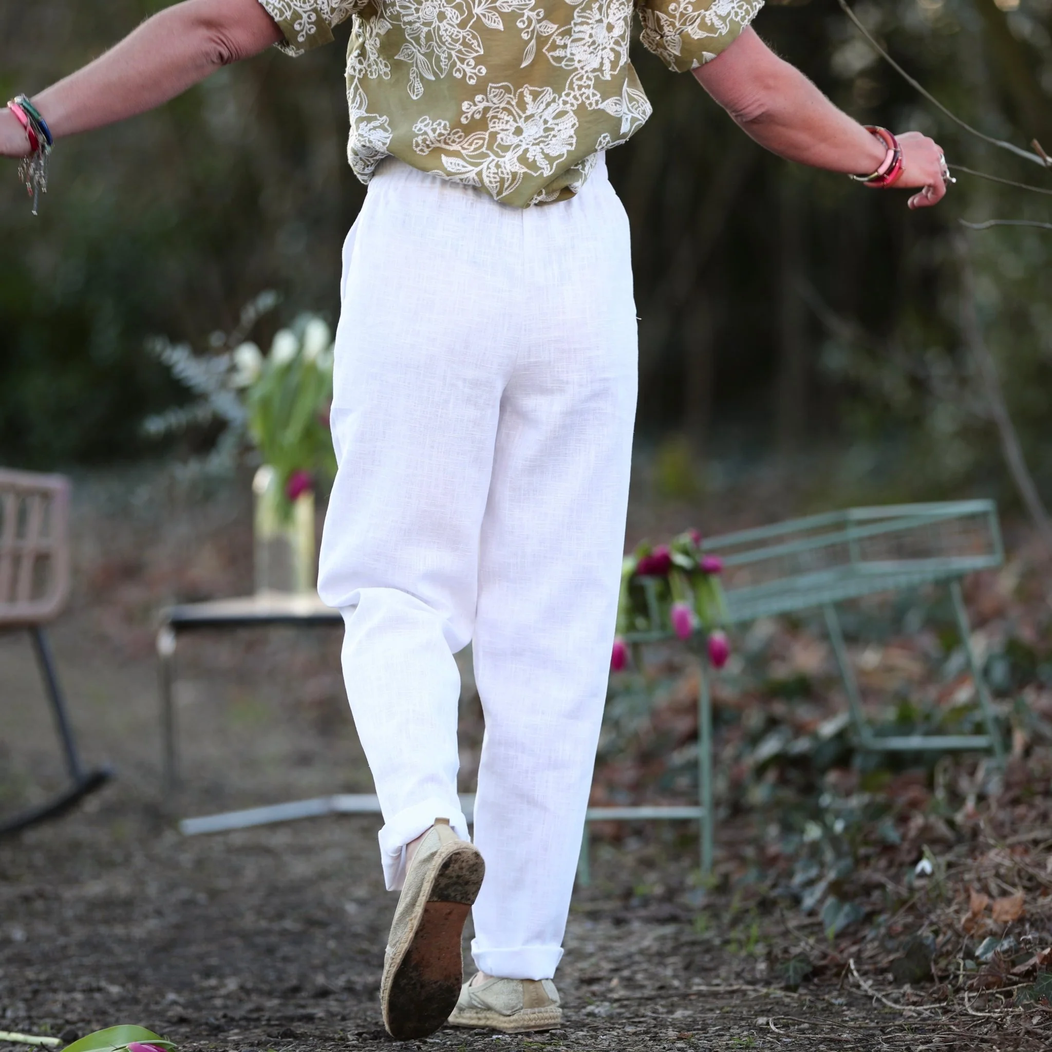Pantalon Eliot - Lin blanc - Image 8