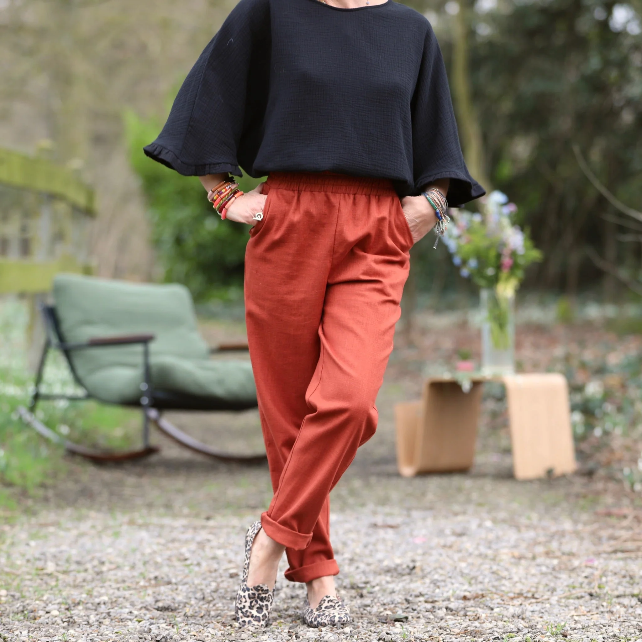 Pantalon Eliot - Lin terracotta - Image 3