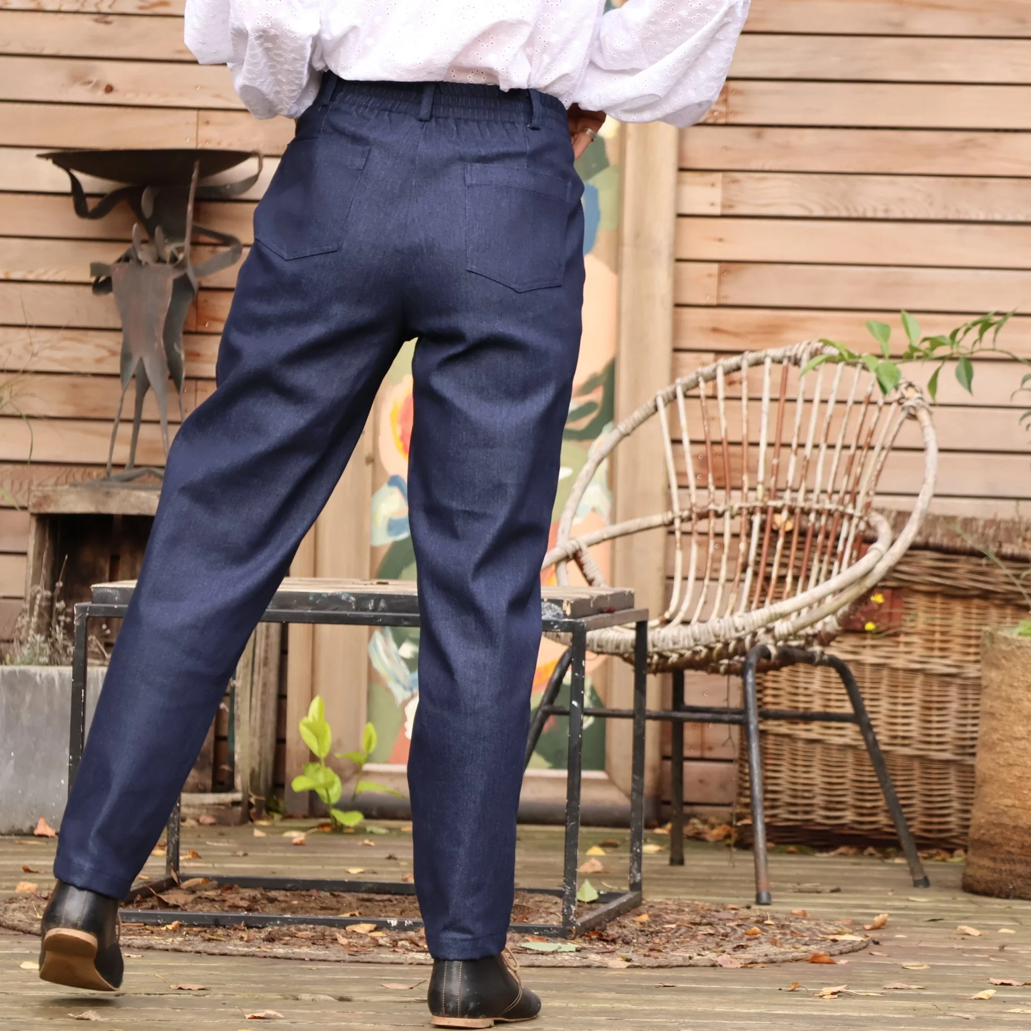 Pantalon Enzo - jean de coton lourd bleu brut - Image 4