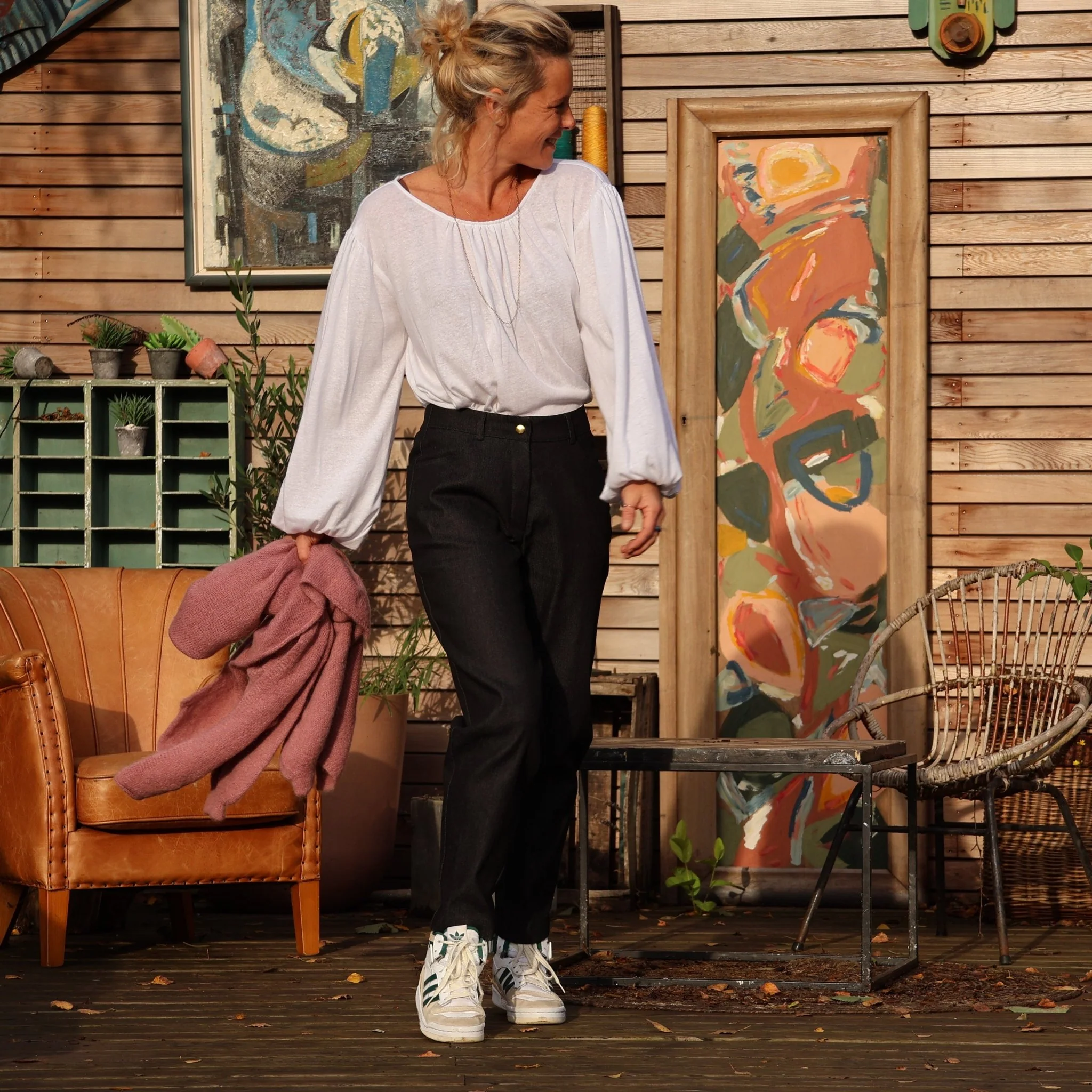 Pantalon Enzo - jean de coton lourd noir - Image 7