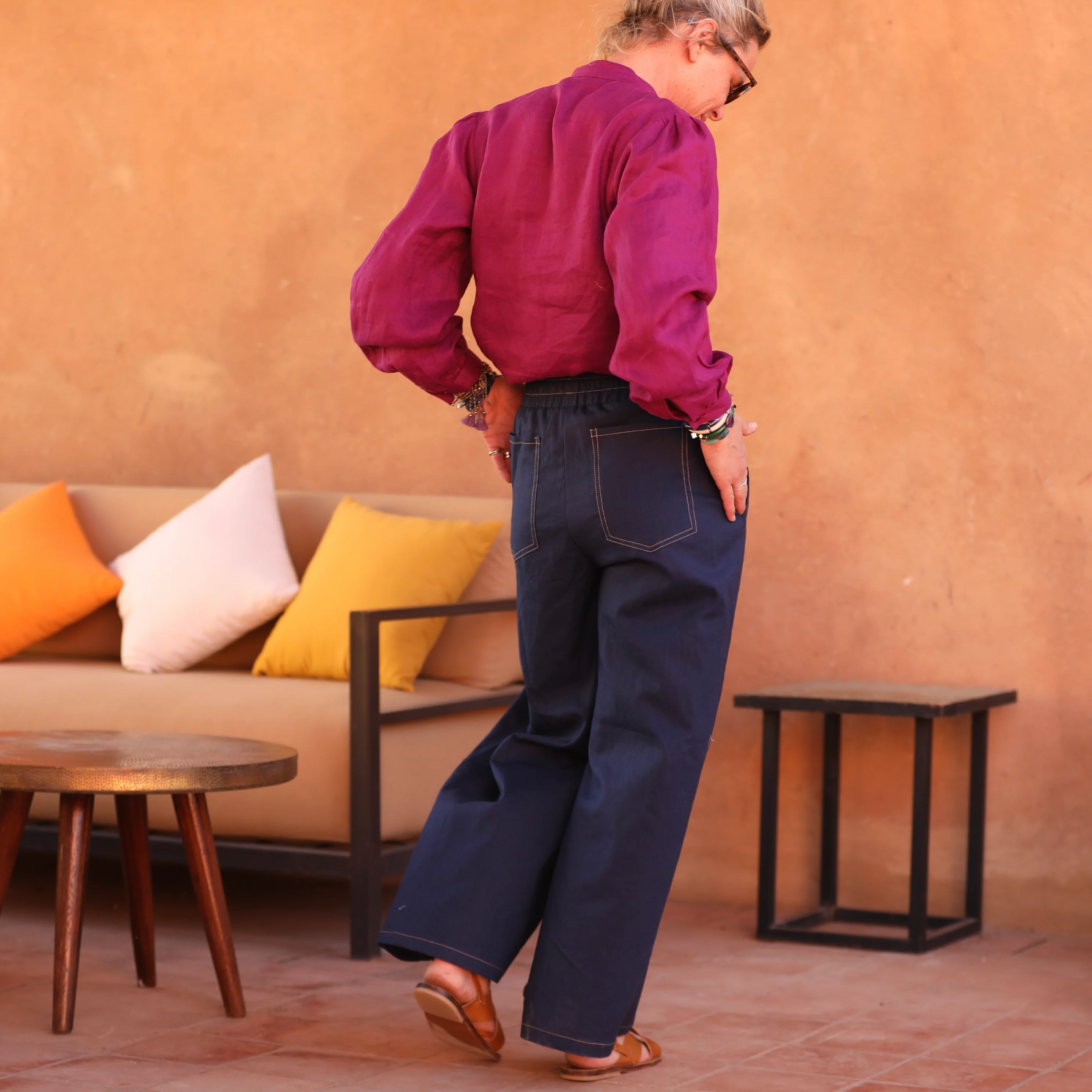 Pantalon Lazare lin lavé indigo - Image 5