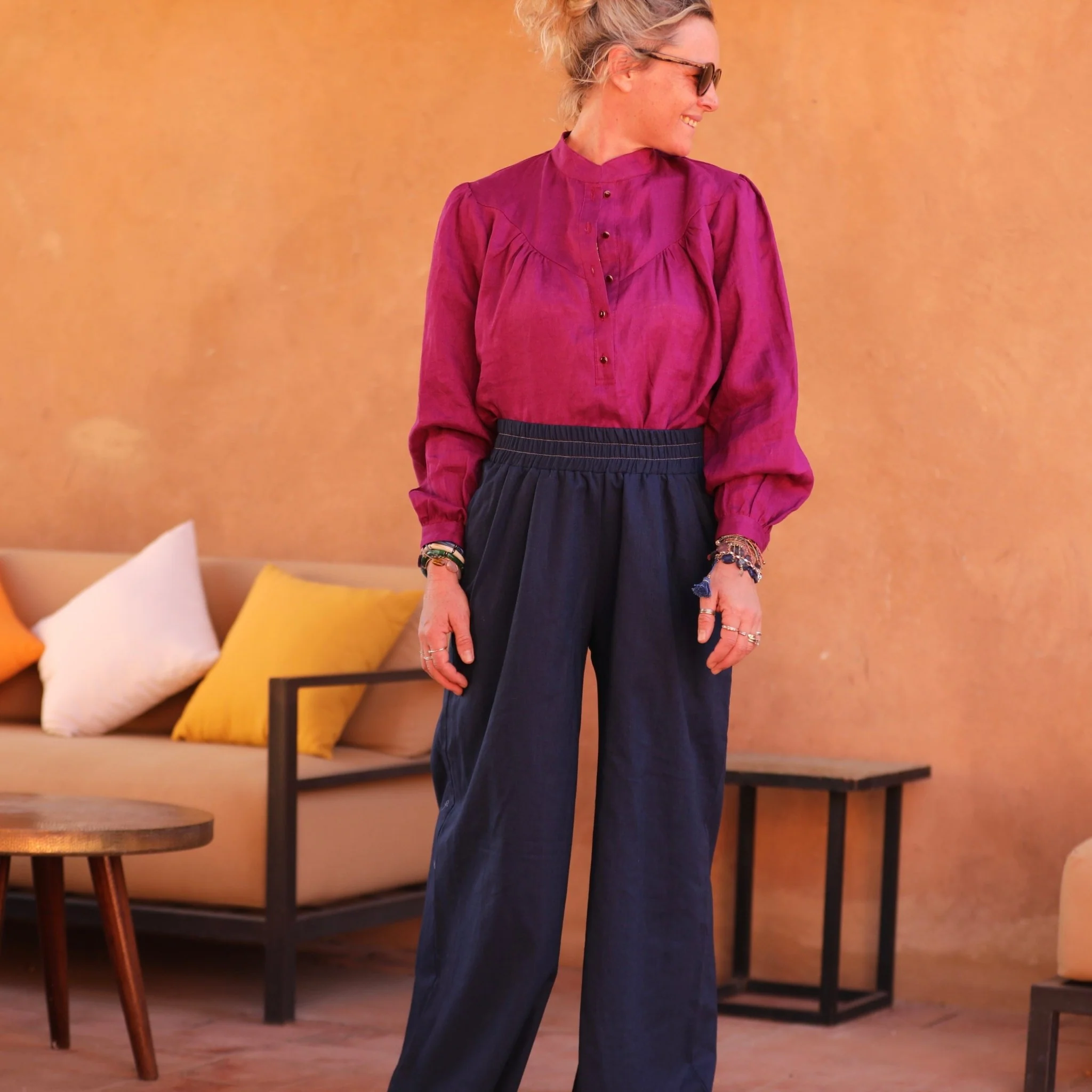 Pantalon Lazare lin lavé indigo - Image 7