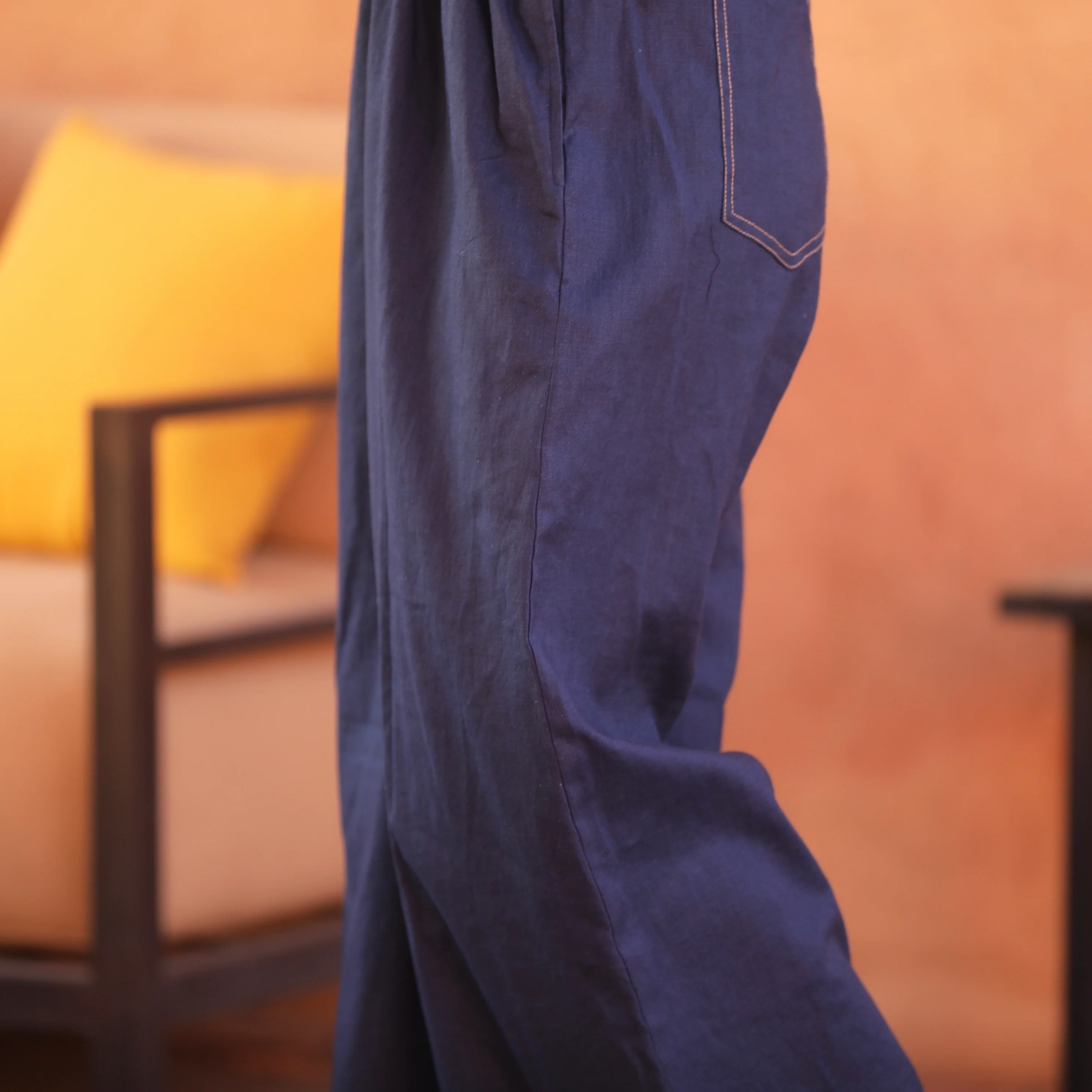 Pantalon Lazare lin lavé indigo - Image 9