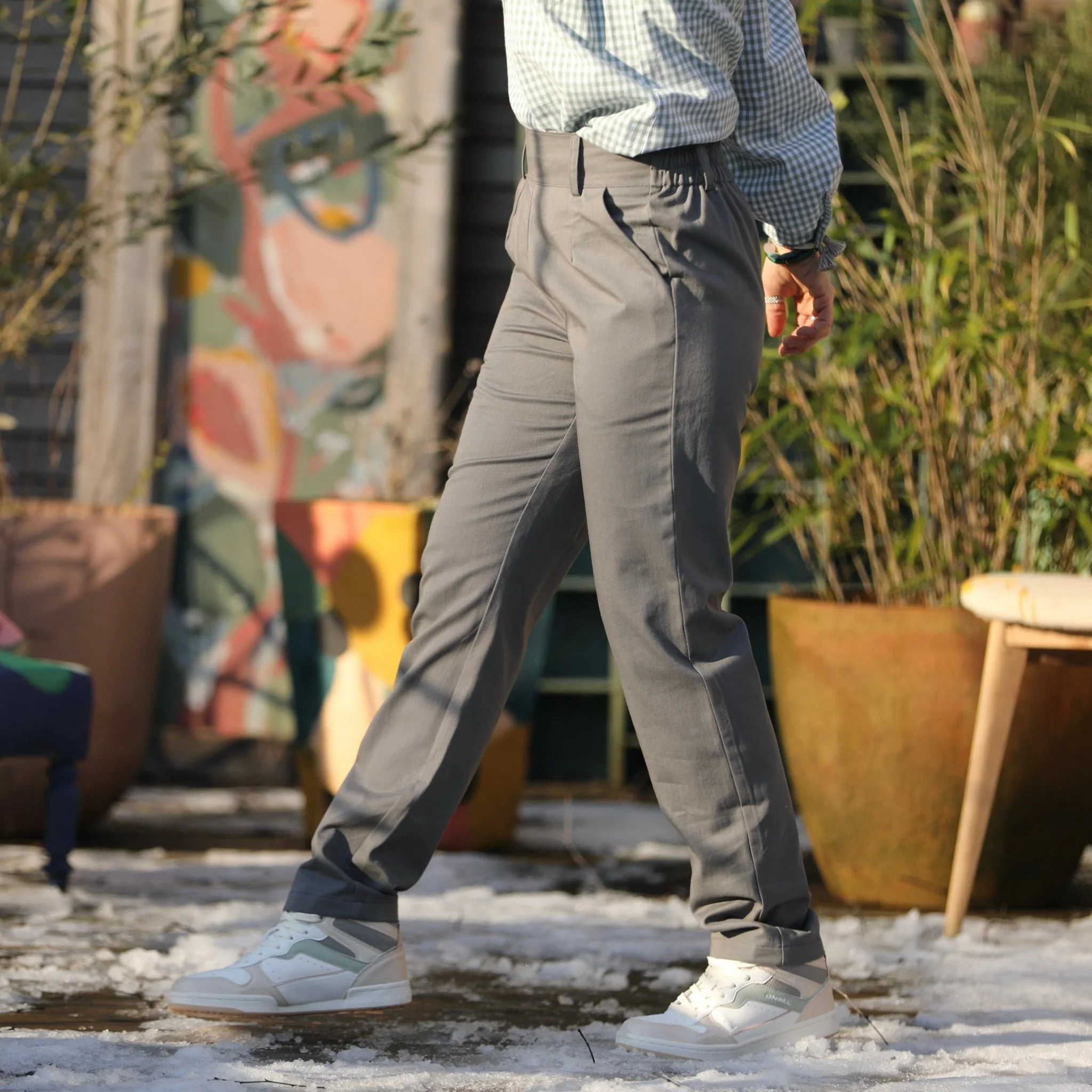 Pantalon Marcus - sergé de coton gris
