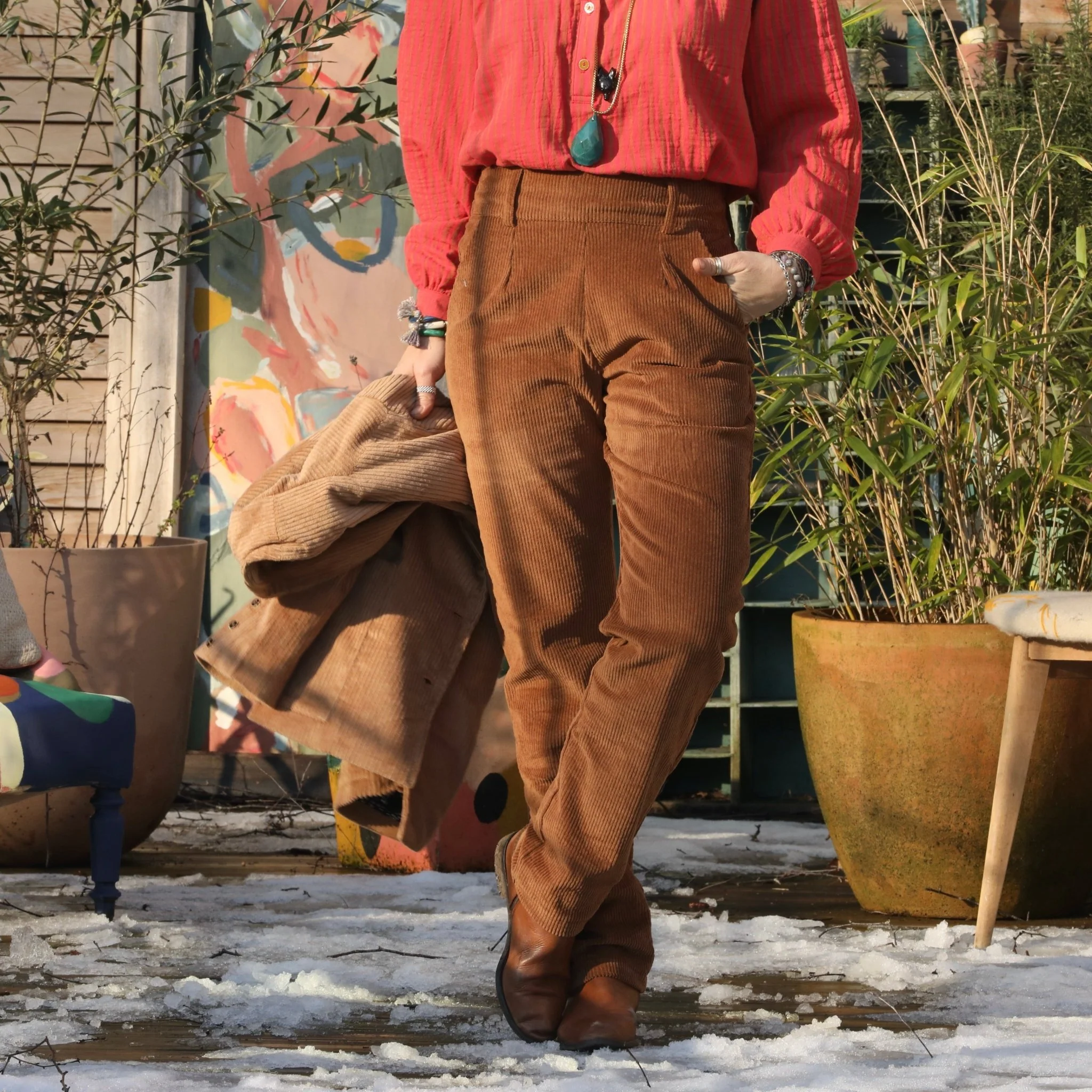 Pantalon Marcus - velours côtelé camel