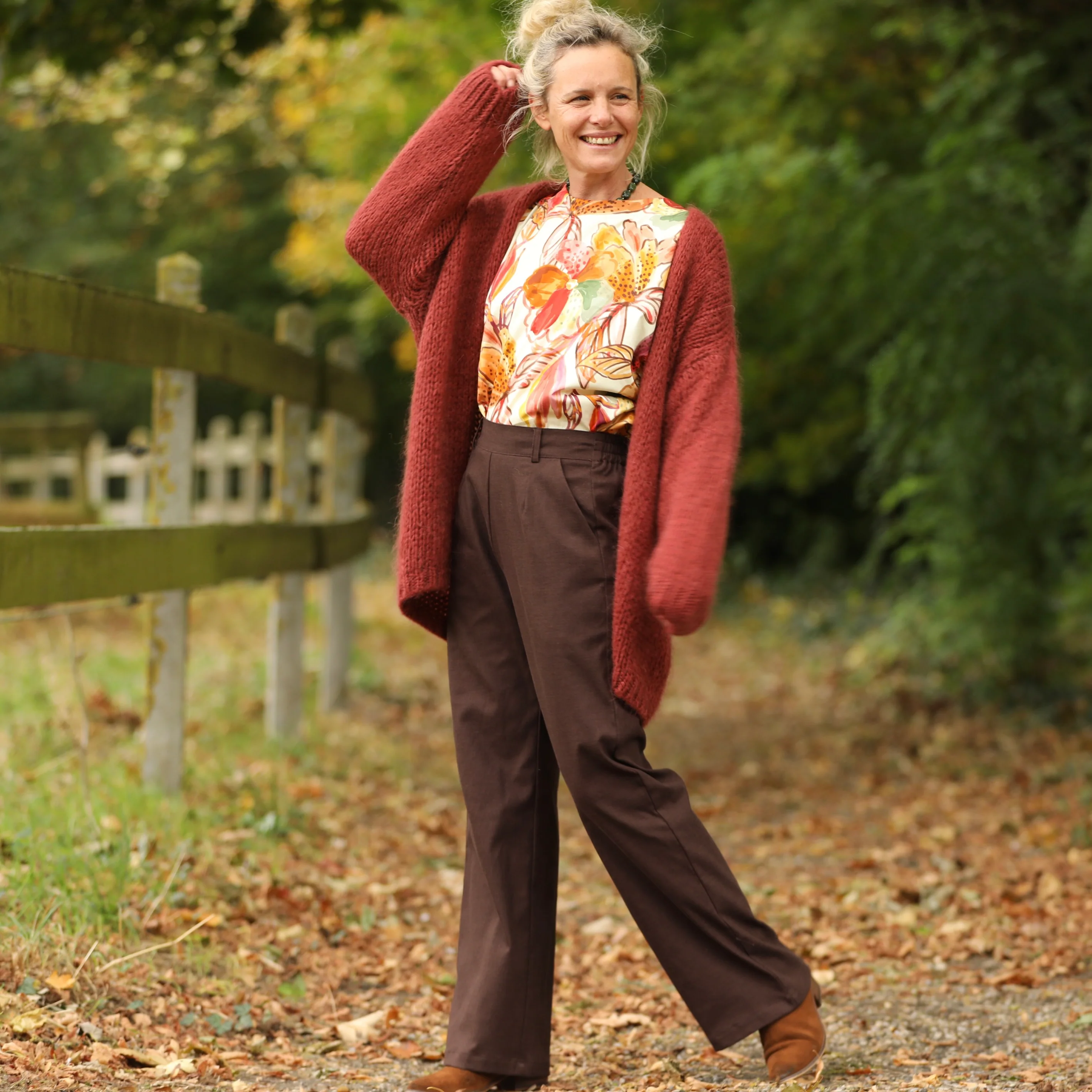Pantalon Nestor - Coton/lin chocolat - Image 3