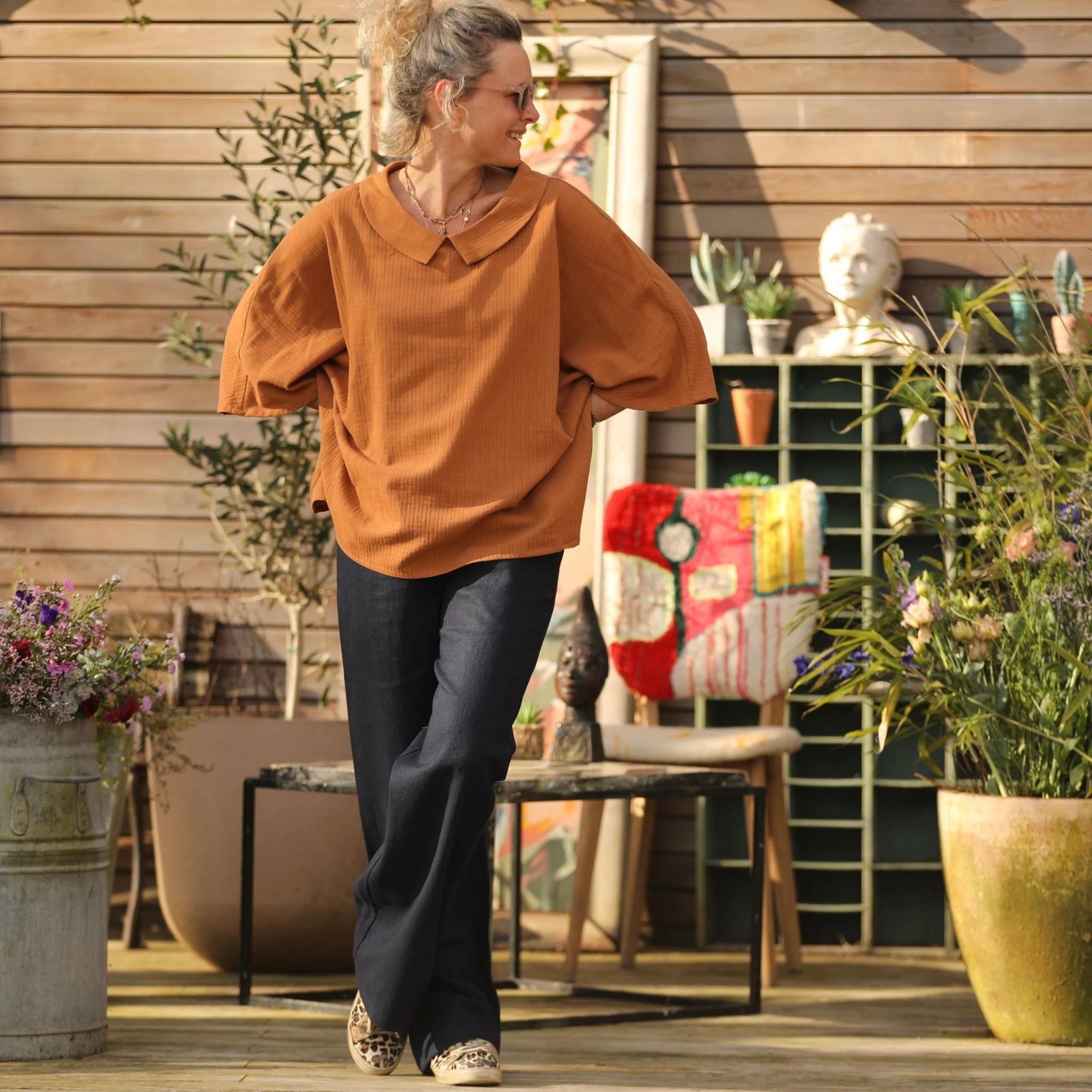 Pantalon Nestor lin bleu marine - Image 3