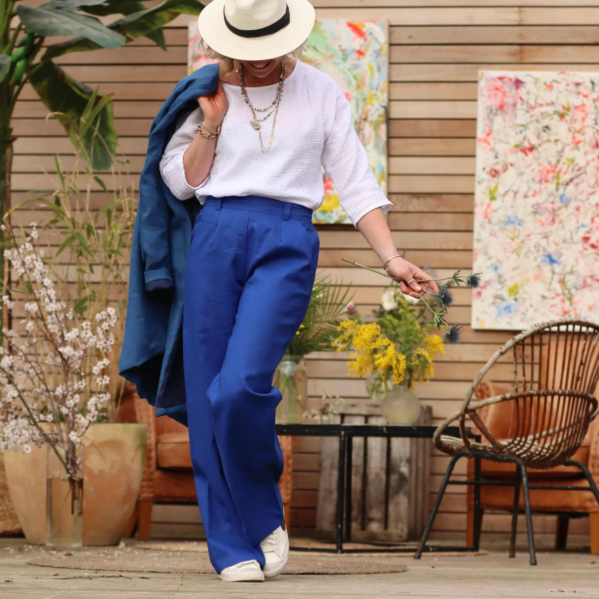 Pantalon Nestor lin bleu majorelle - Image 7
