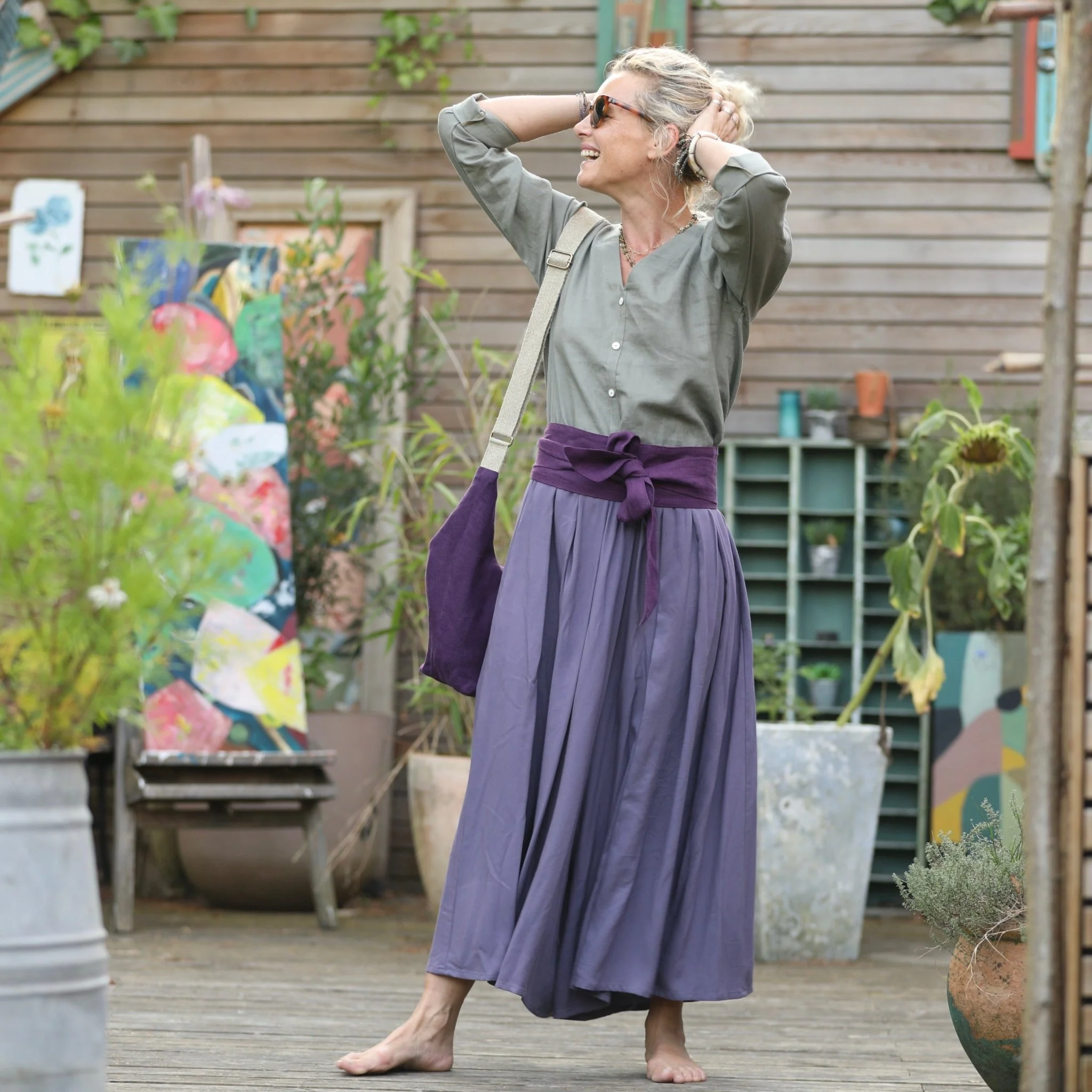 Pantalon Paco -  sergé de viscose lavande - Image 6