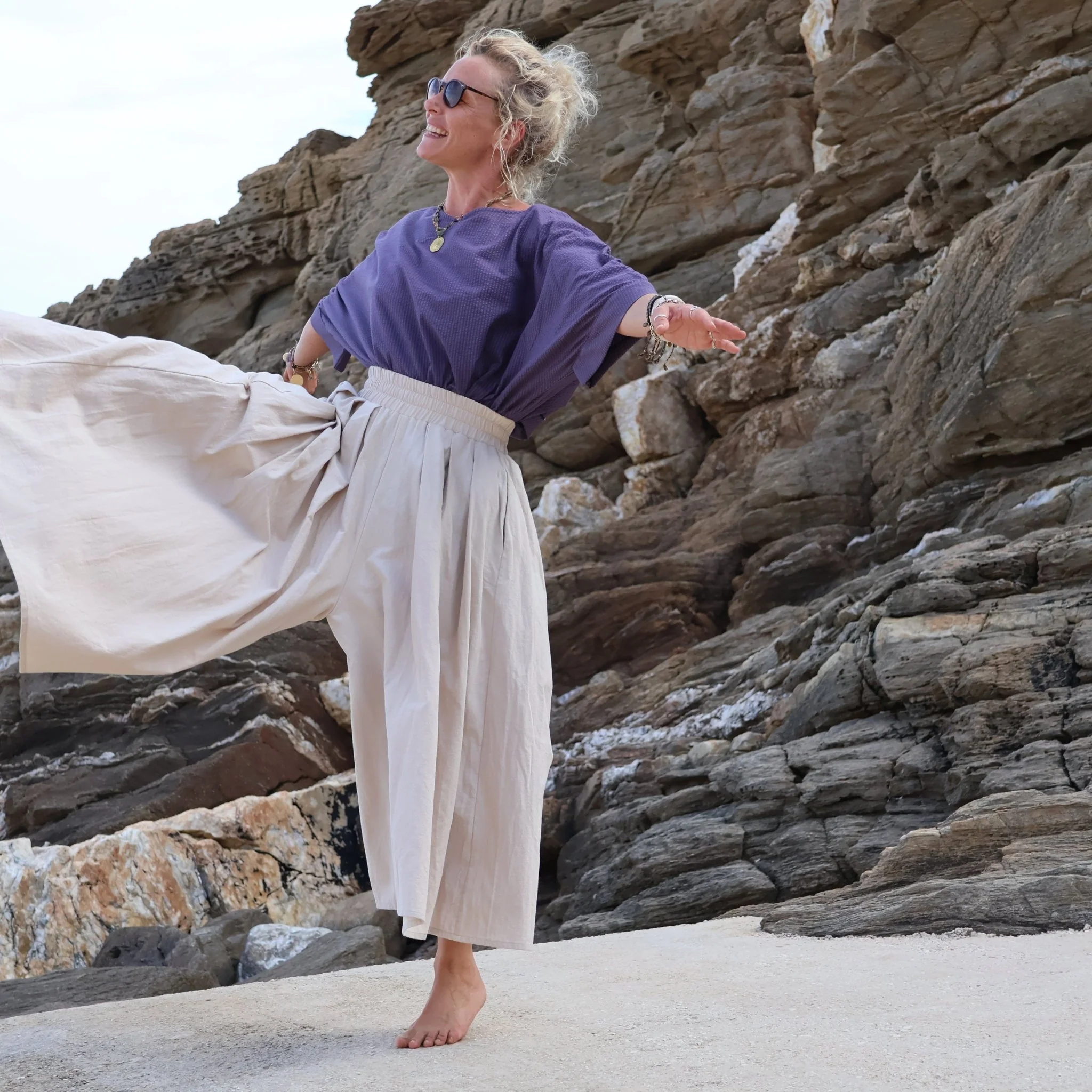Pantalon Paco - coton lavé ficelle - Image 3