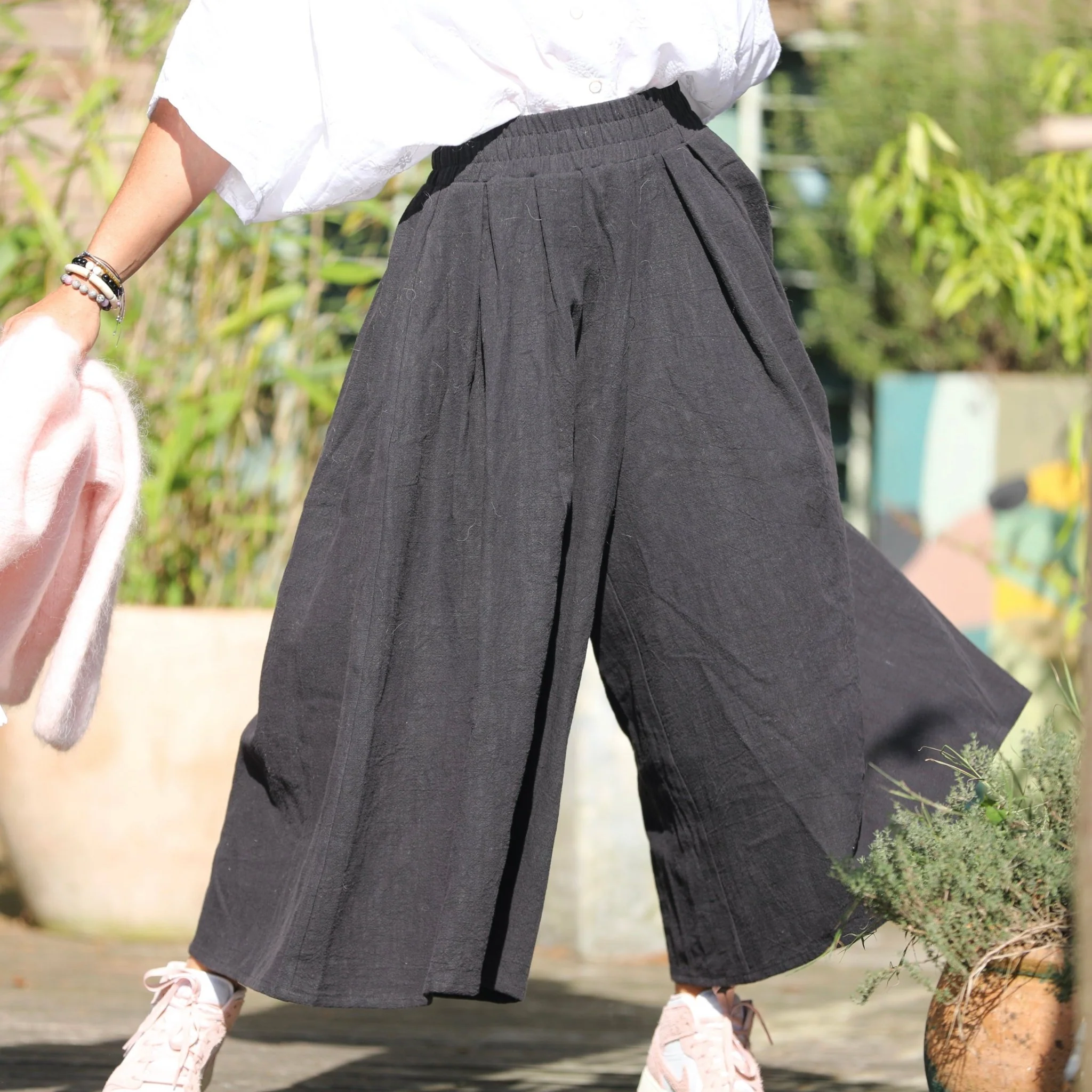 Pantalon Paco -  lin stone wash noir - Image 3