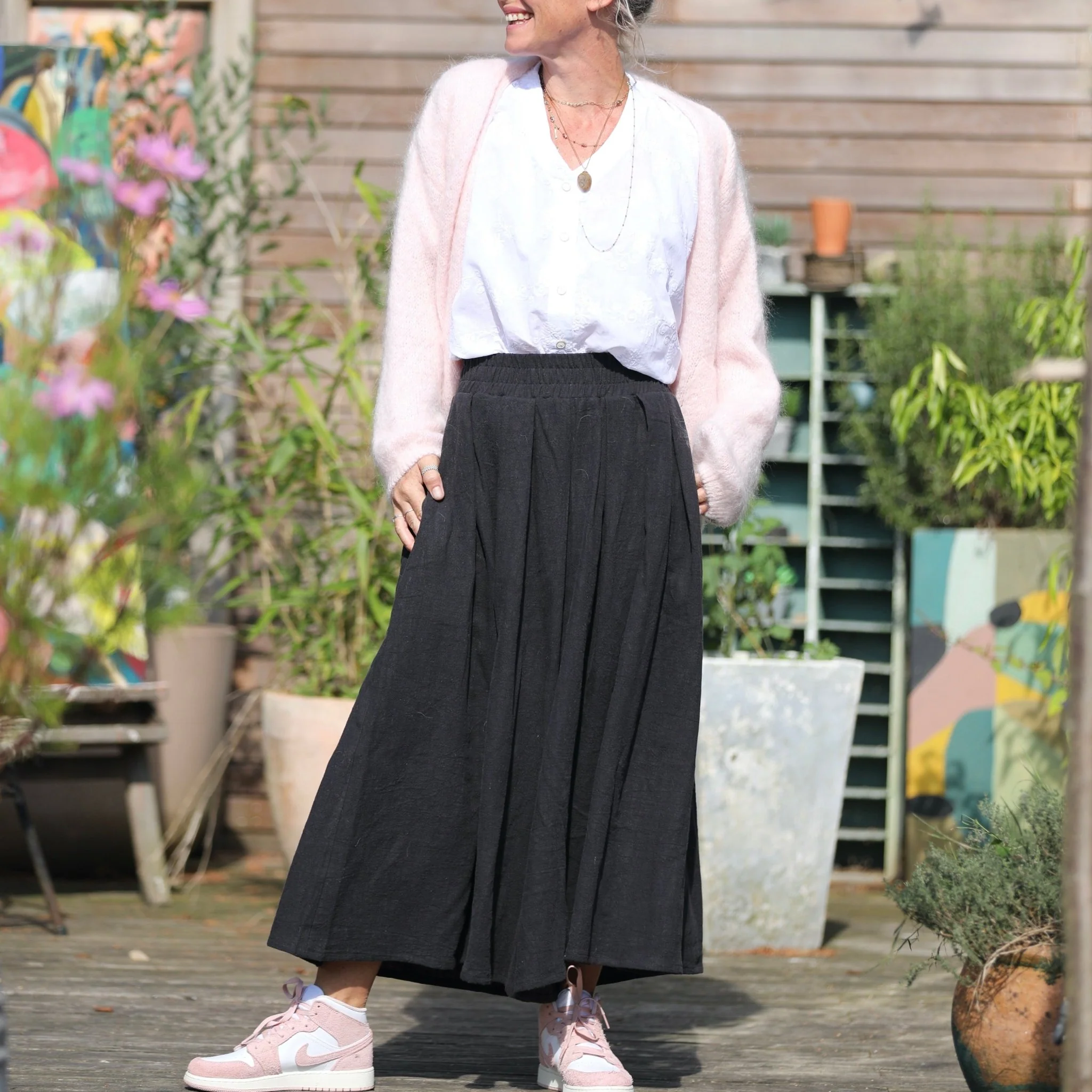 Pantalon Paco -  lin stone wash noir - Image 7