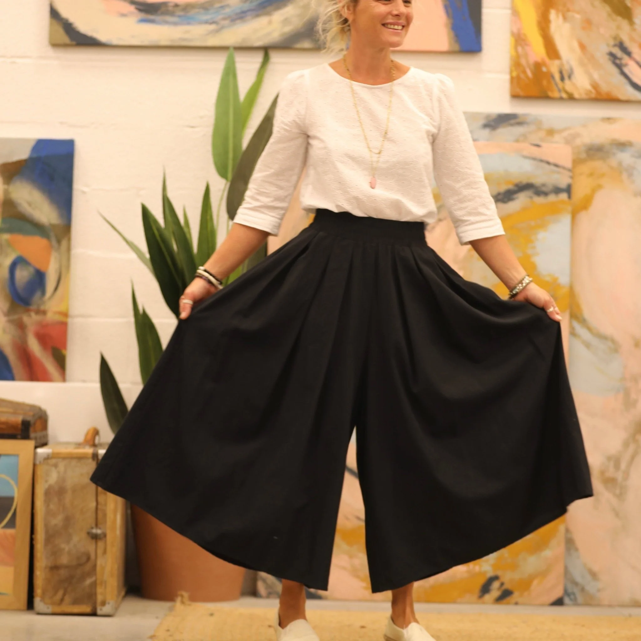 Pantalon Paco - sergé de coton noir - Image 12