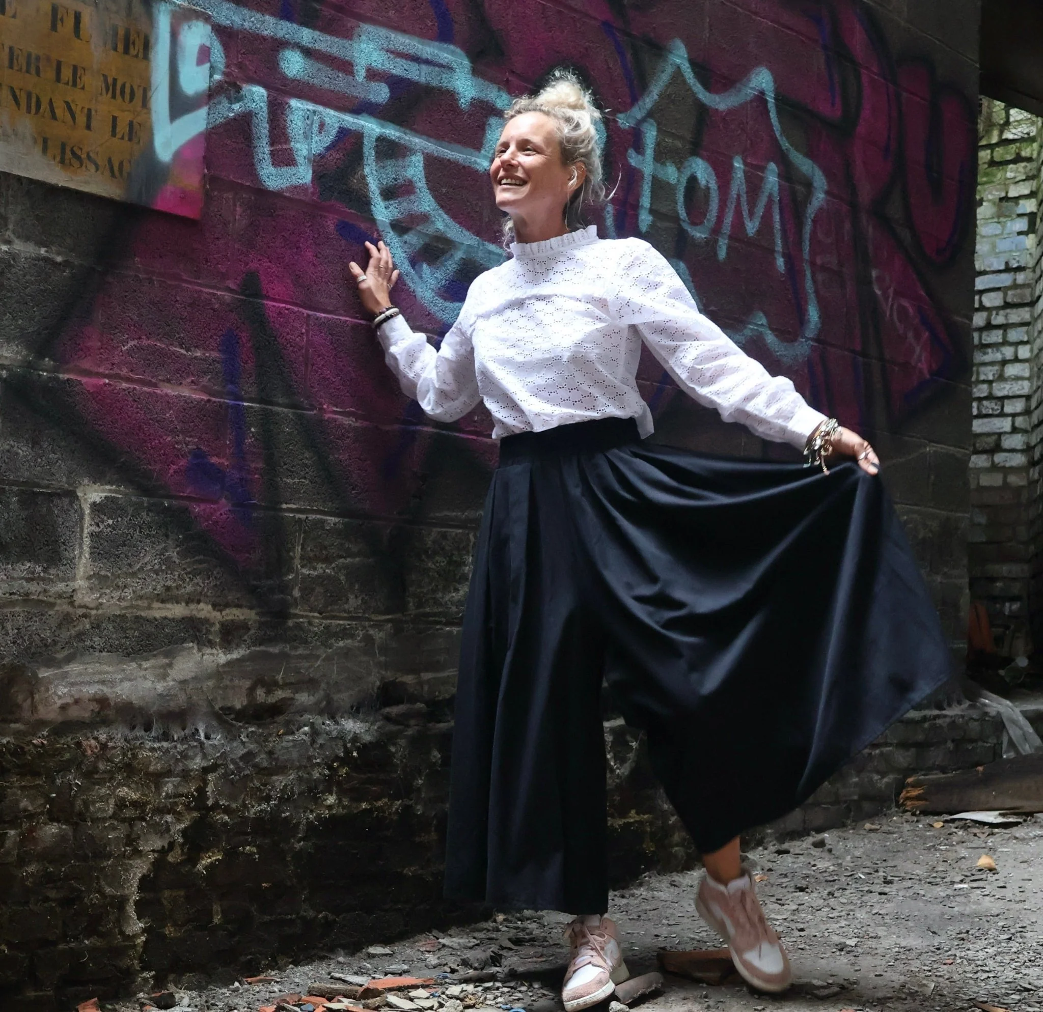 Pantalon Paco - sergé de coton noir - Image 3