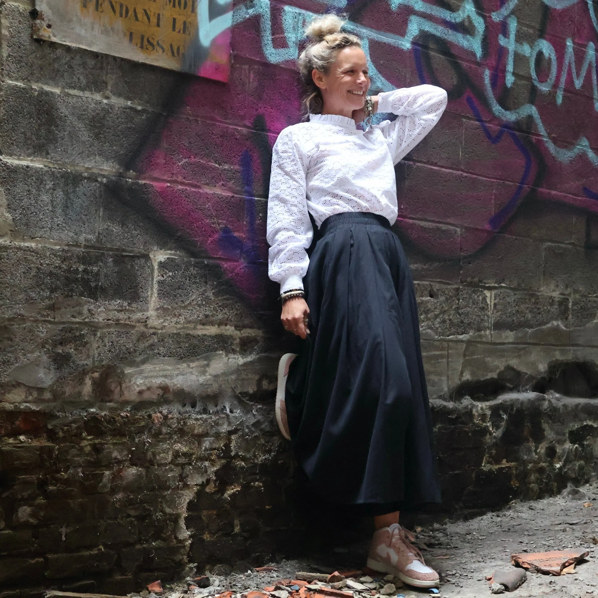 Pantalon Paco - sergé de coton noir - Image 5