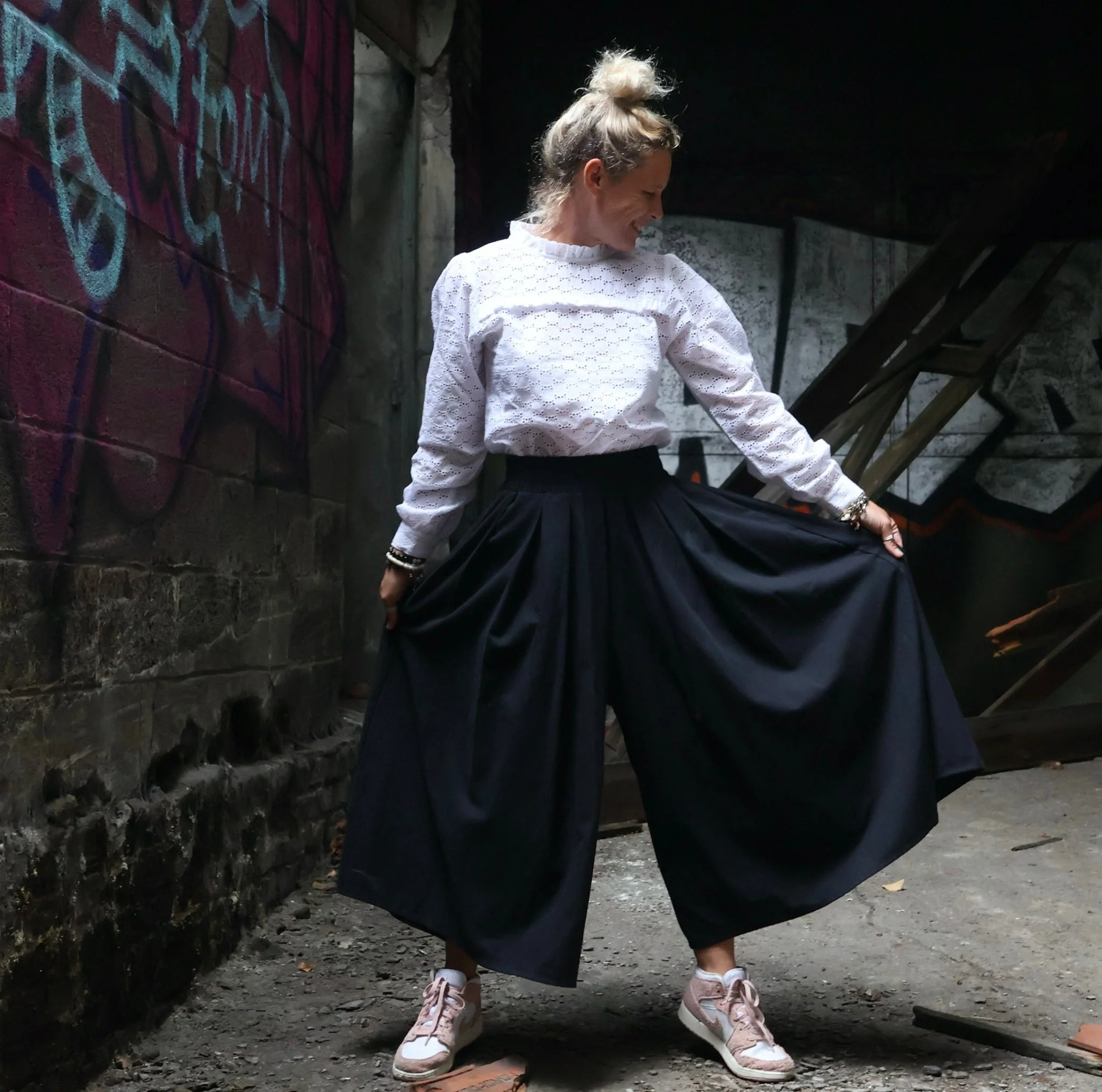 Pantalon Paco - sergé de coton noir - Image 7
