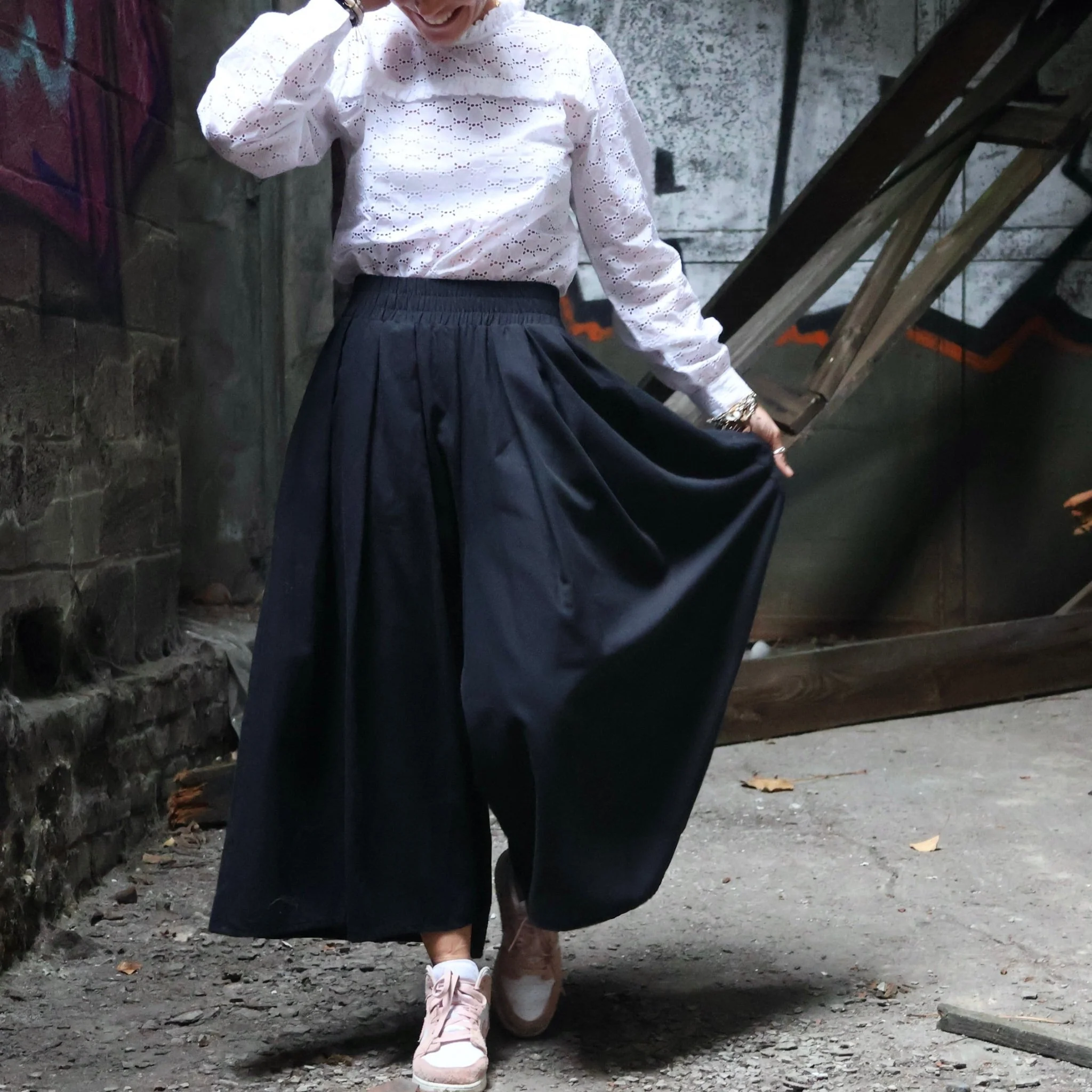 Pantalon Paco - sergé de coton noir - Image 9