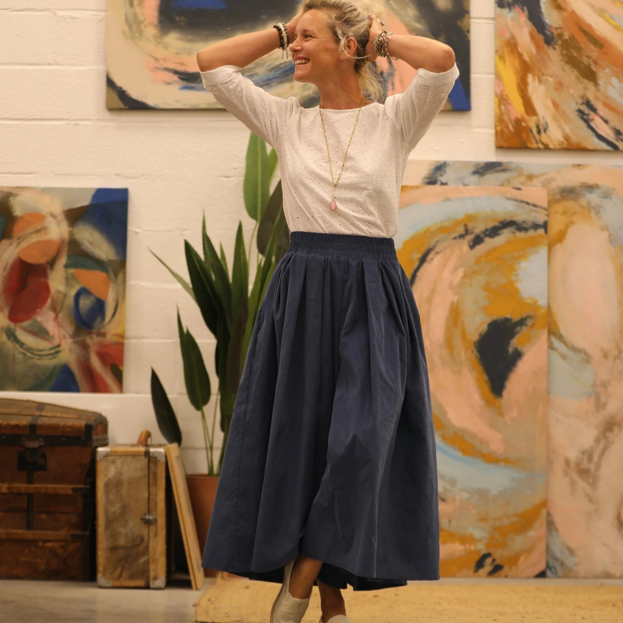 Pantalon Paco - velours bleu doux - Image 8