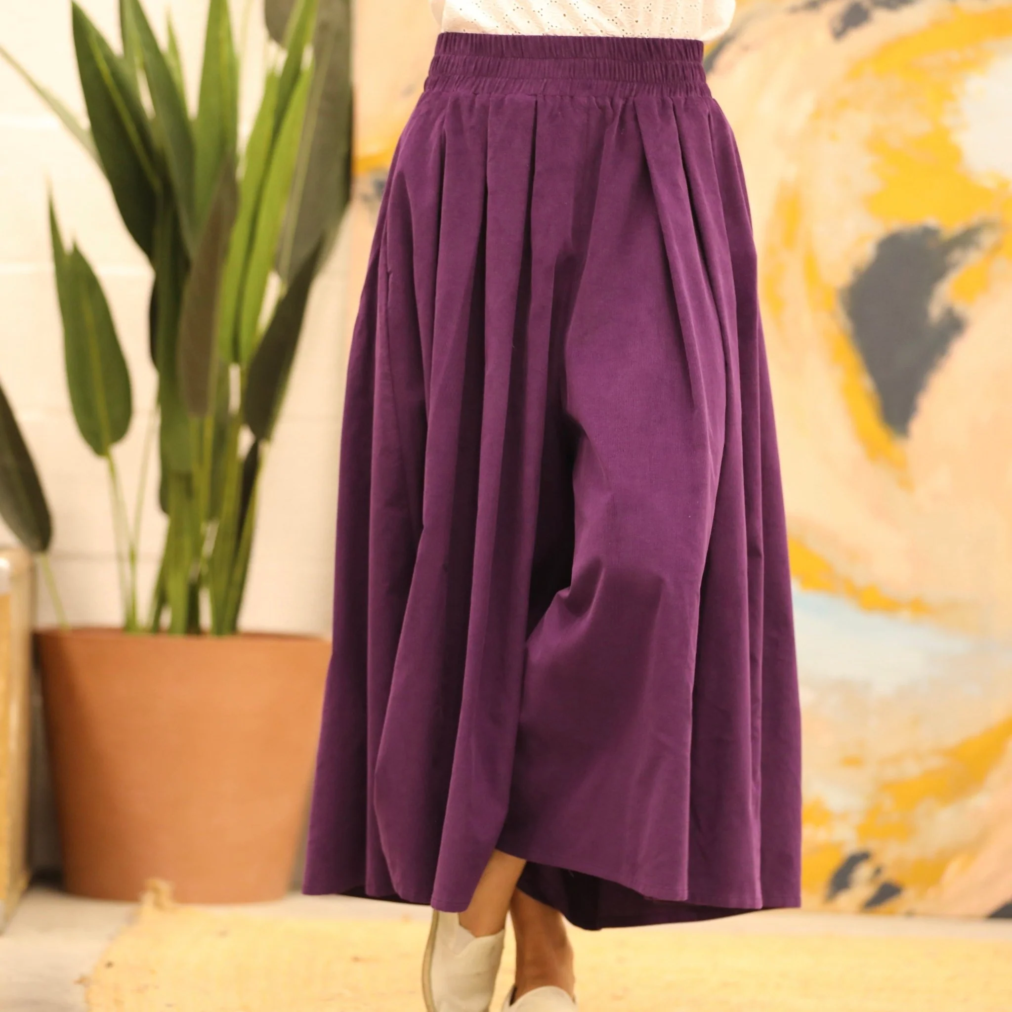 Pantalon Paco - velours milleraies lilas - Image 3
