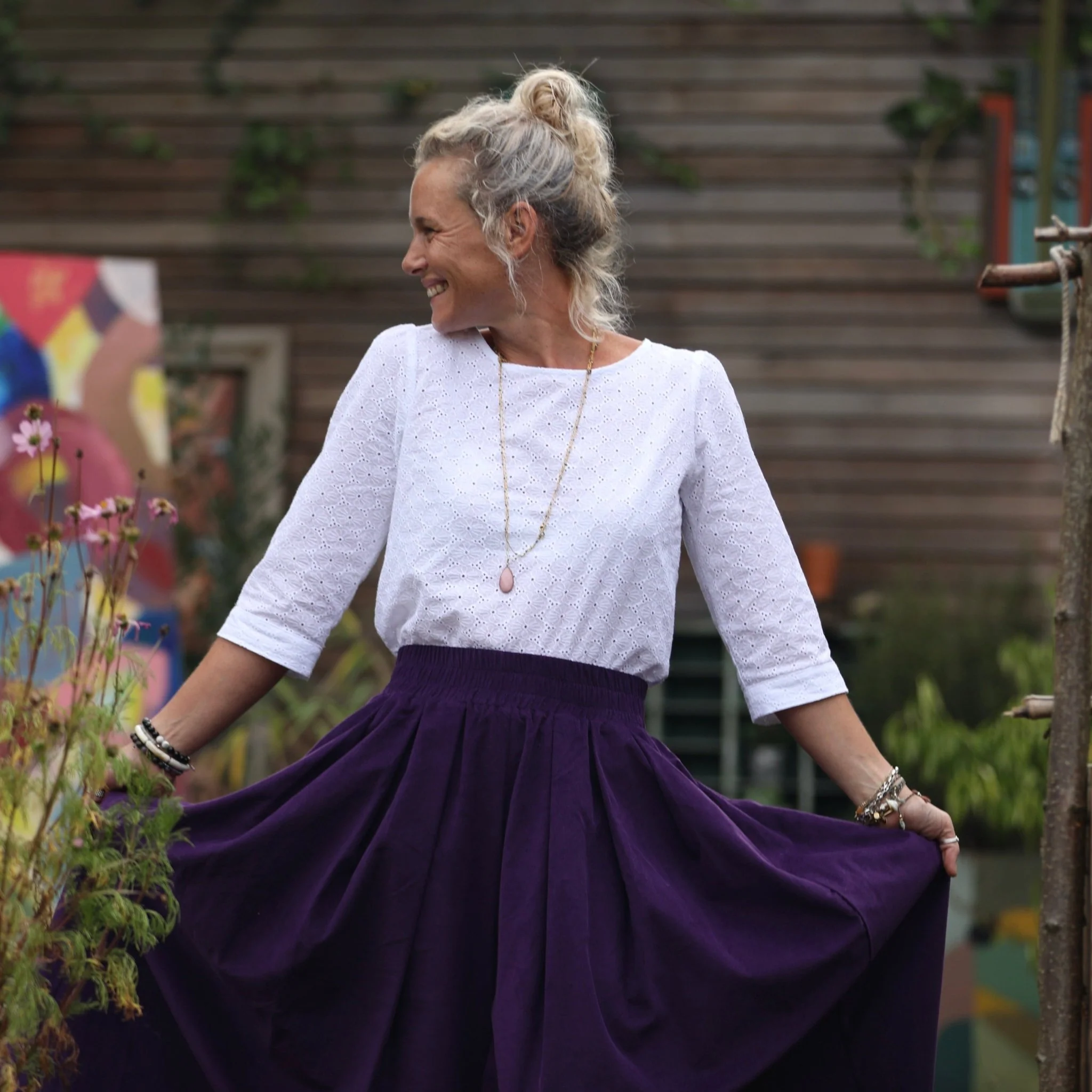 Pantalon Paco - velours milleraies lilas - Image 4