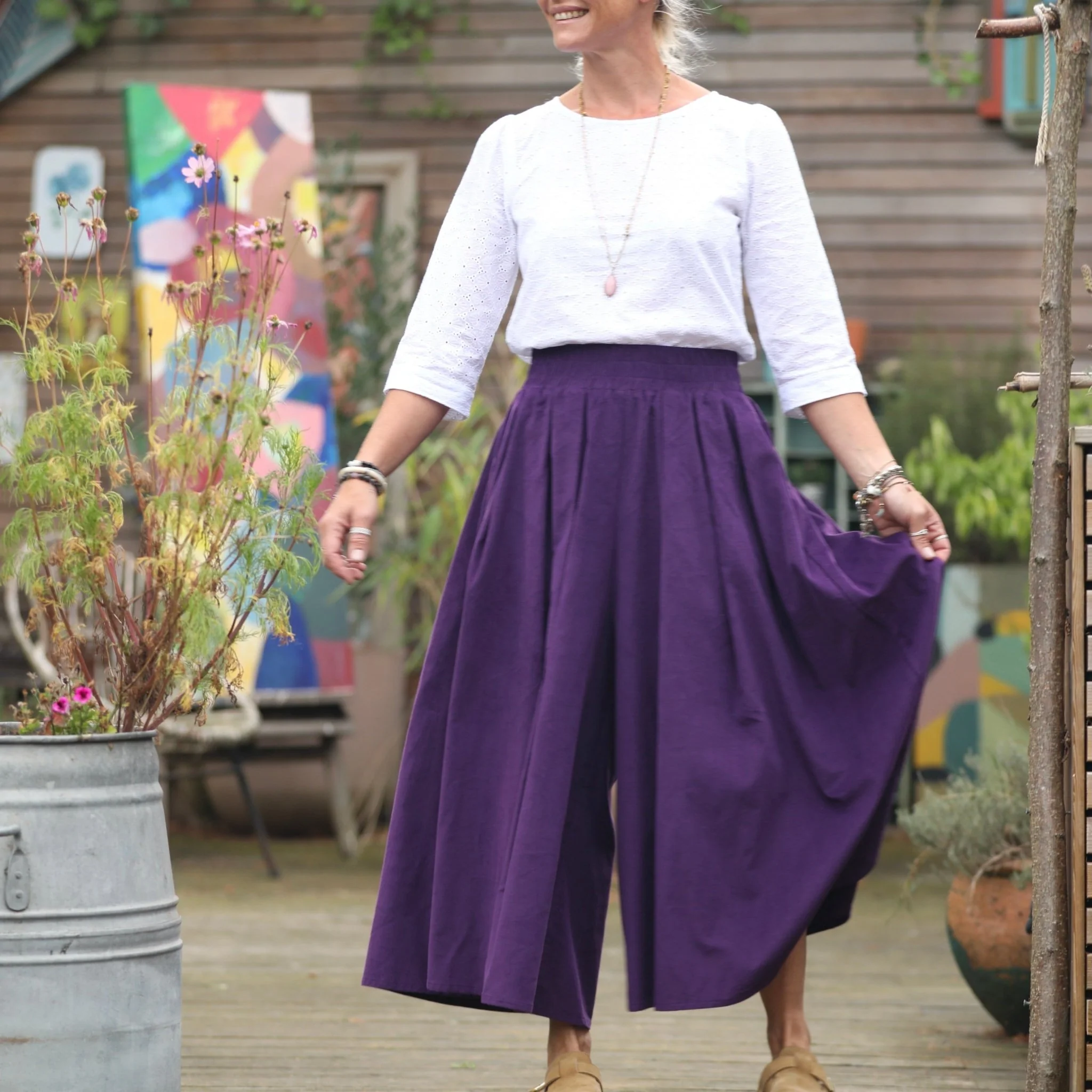 Pantalon Paco - velours milleraies lilas - Image 6