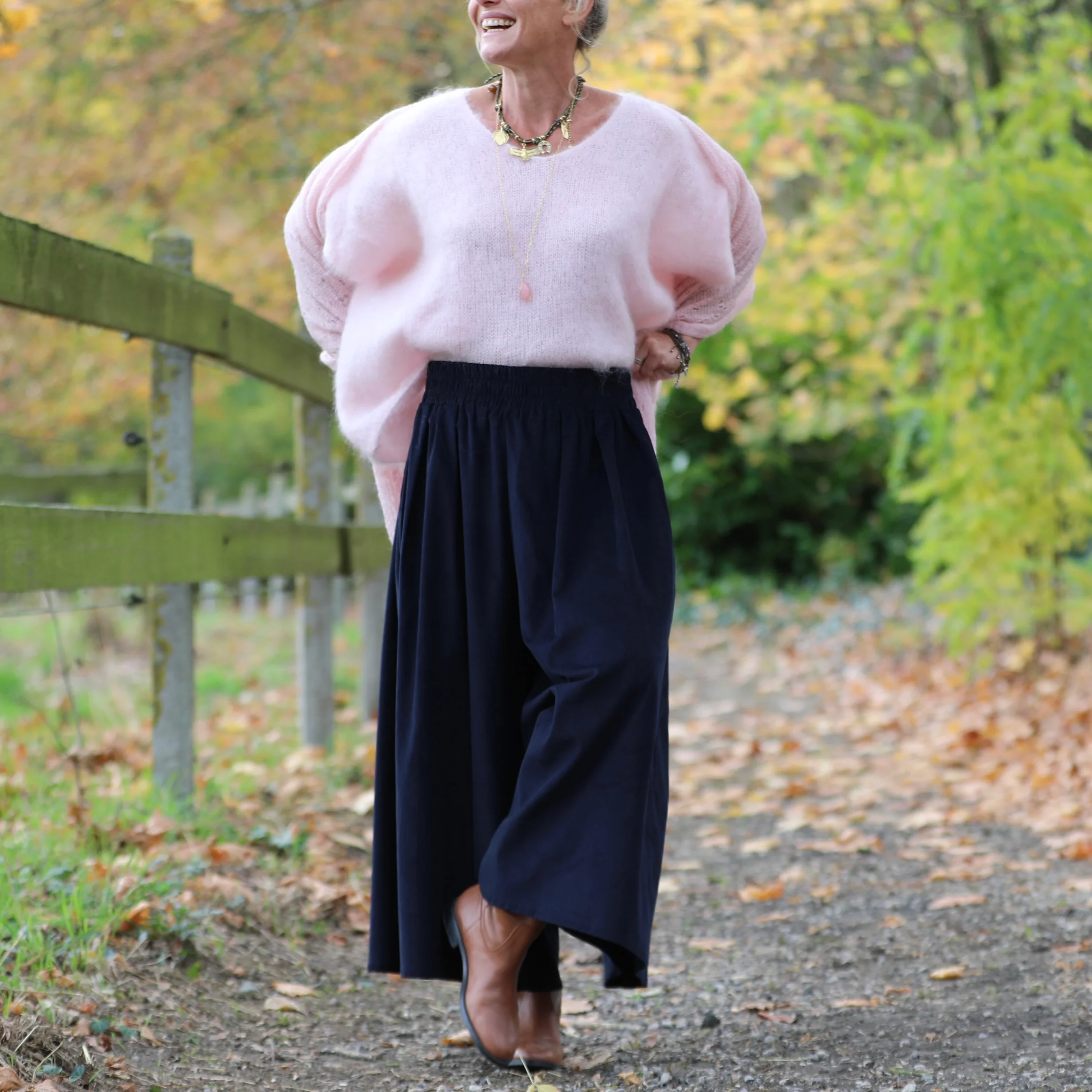 Pantalon Paco - velours milleraies marine - Image 4