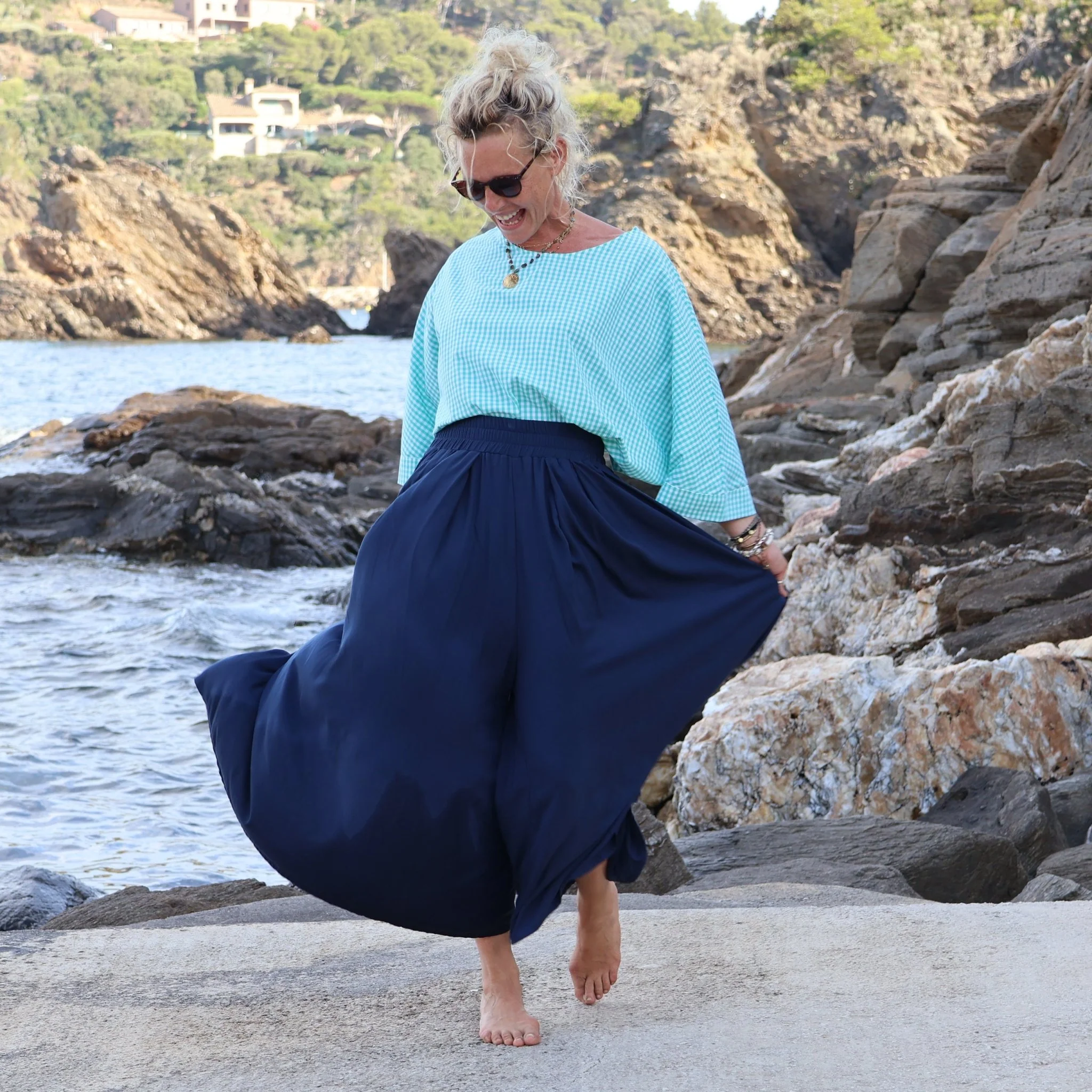 Pantalon Paco -  sergé de viscose bleu marine - Image 9