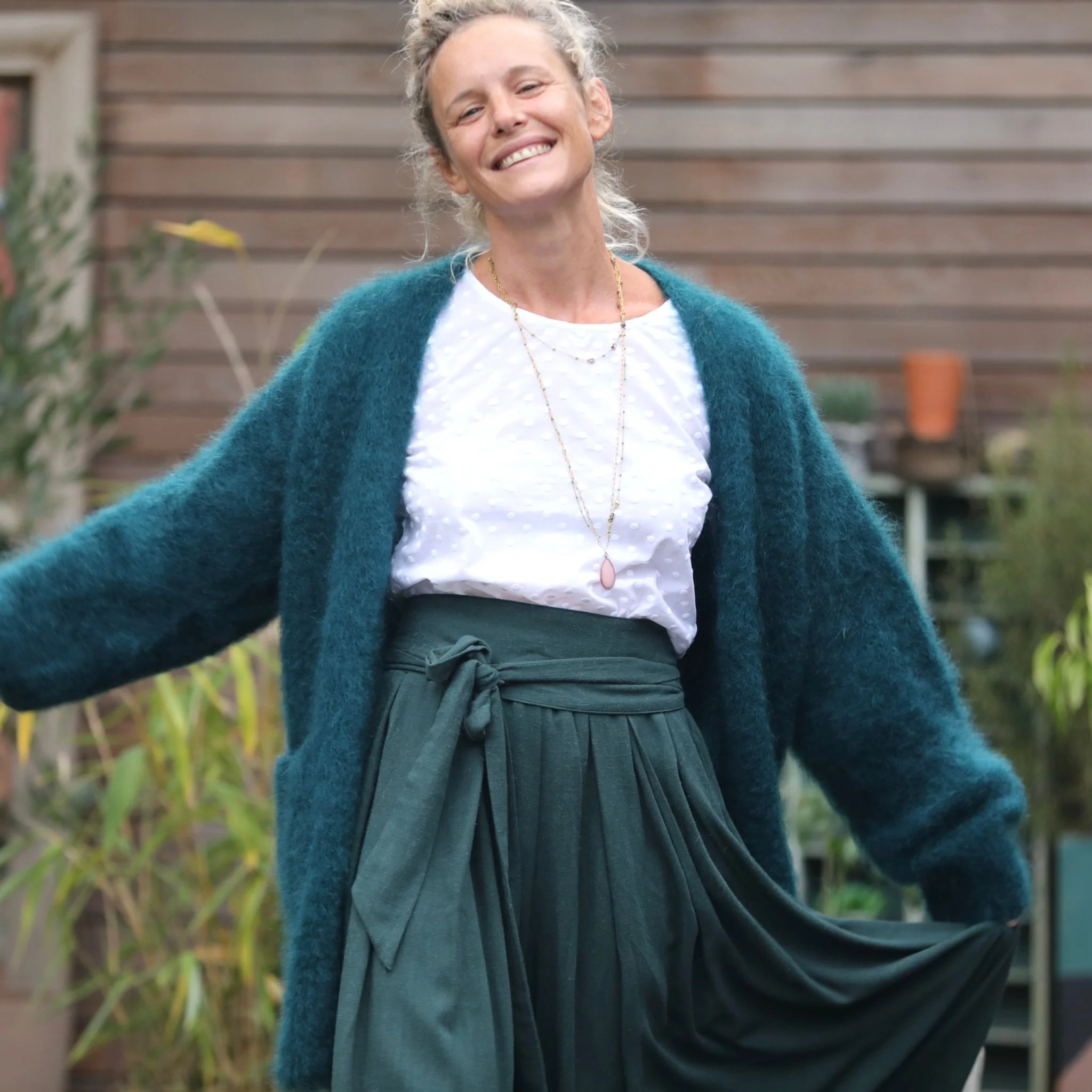 Pantalon Paco - viscose lin vert colvert - Image 9