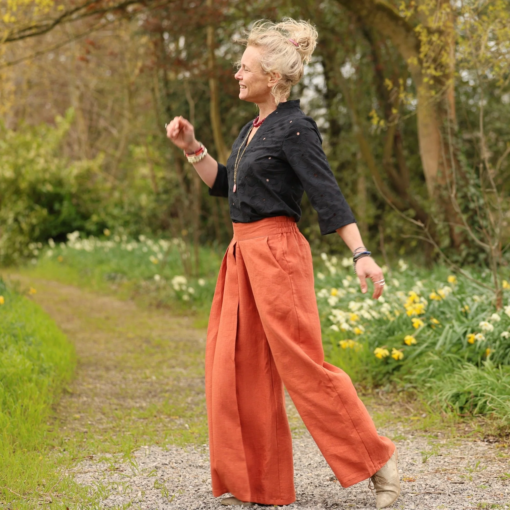 Pantalon Suwannee - Lin Terracotta - Image 3