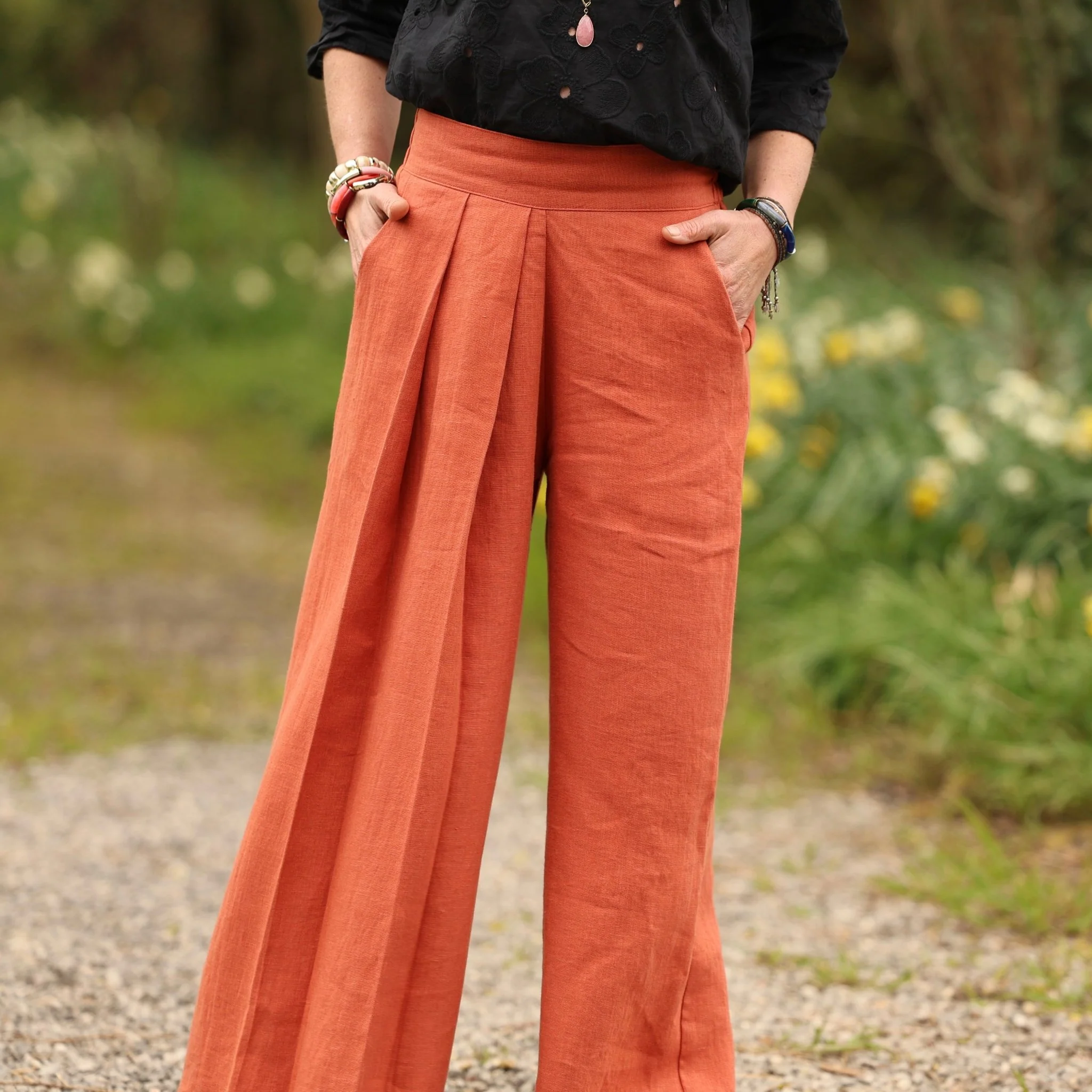 Pantalon Suwannee - Lin Terracotta - Image 4