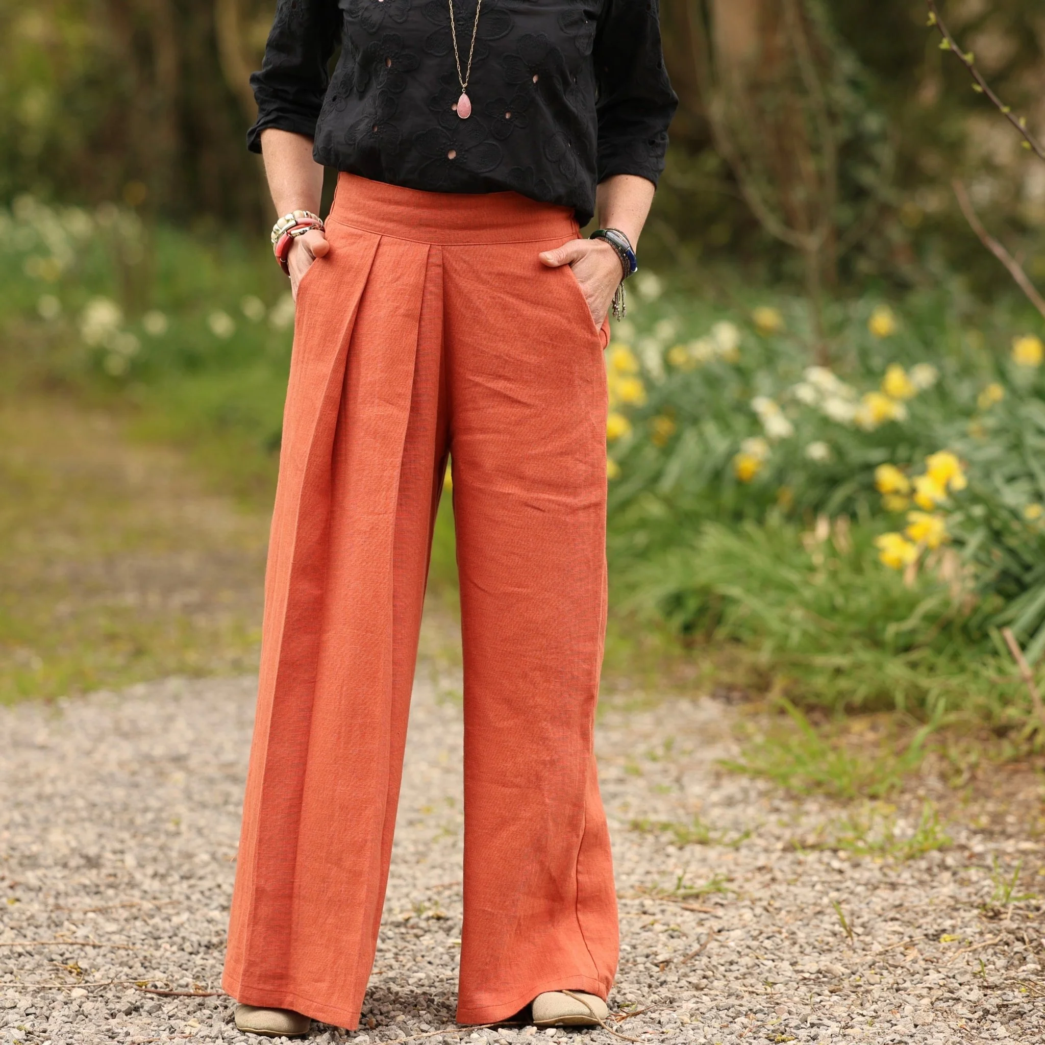 Pantalon Suwannee - Lin Terracotta - Image 9