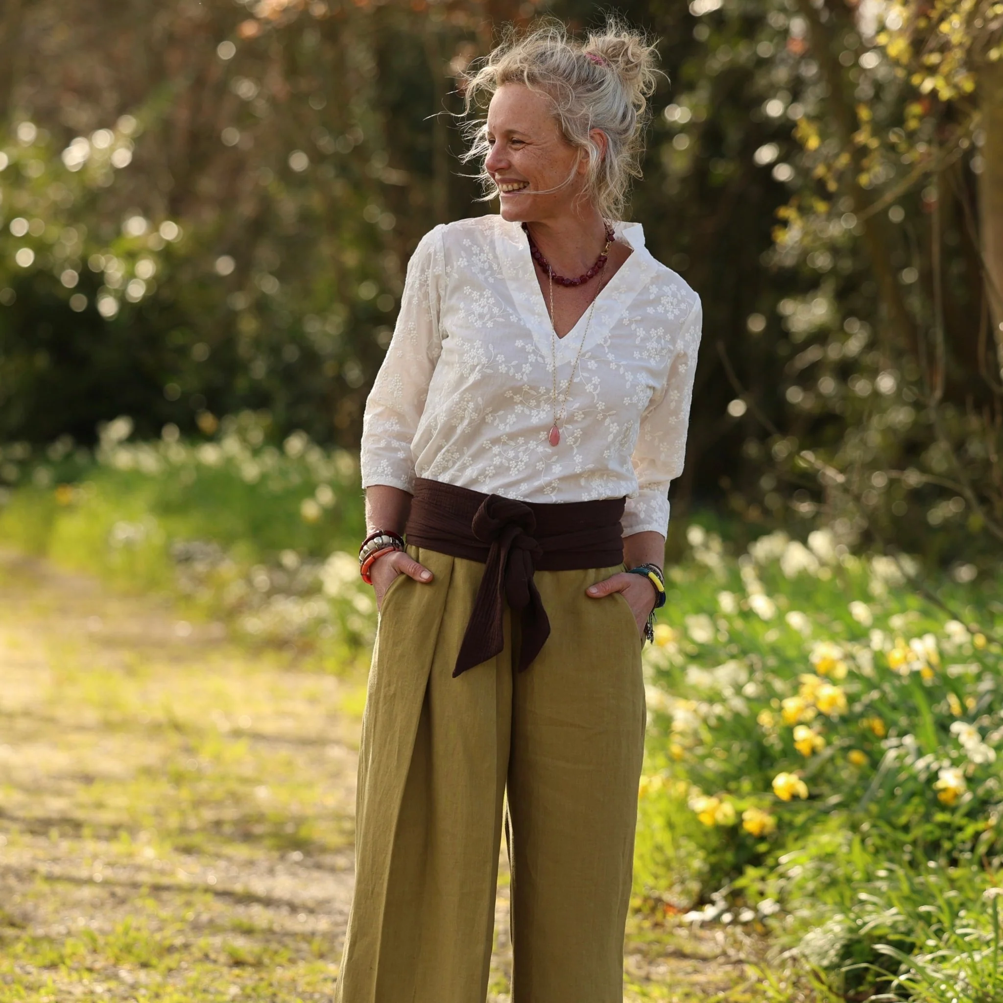 Pantalon Suwannee - Lin Vert olive - Image 5