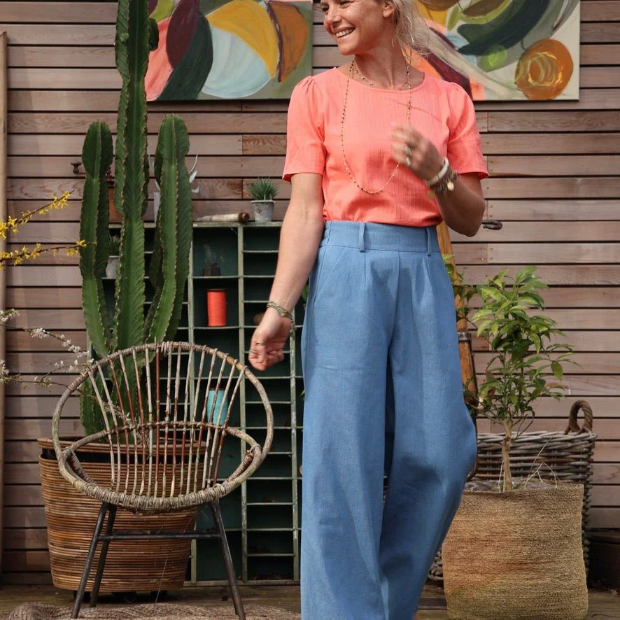 Pantalon Tom - jean de coton bleu clair - Image 3