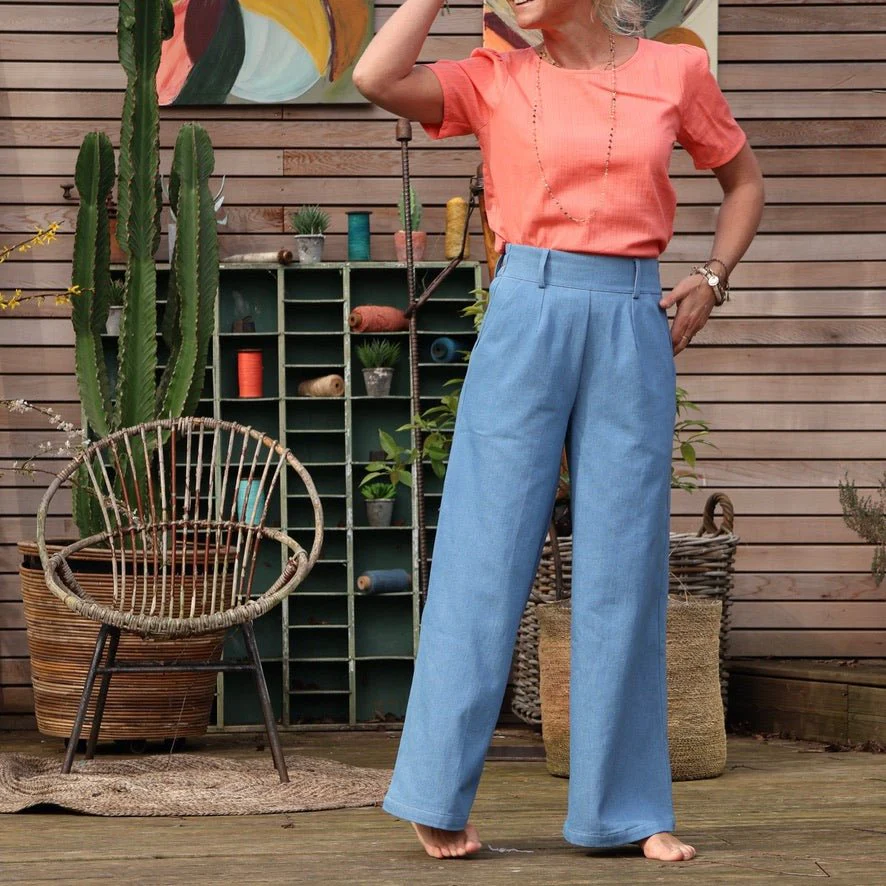 Pantalon Tom - jean de coton bleu clair - Image 6