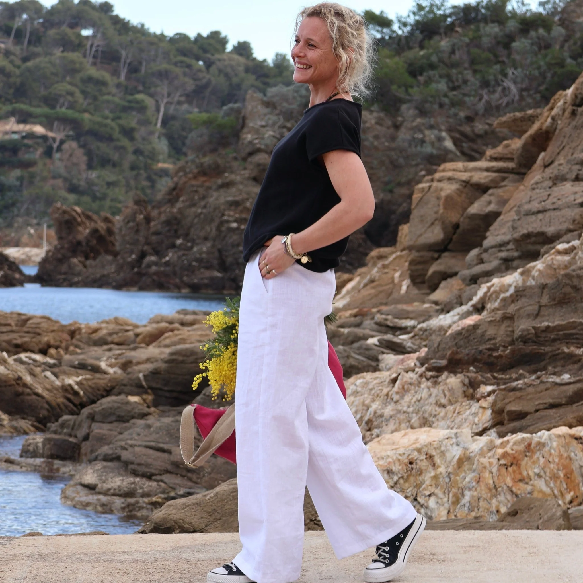 Pantalon Tom - lin blanc - Image 3