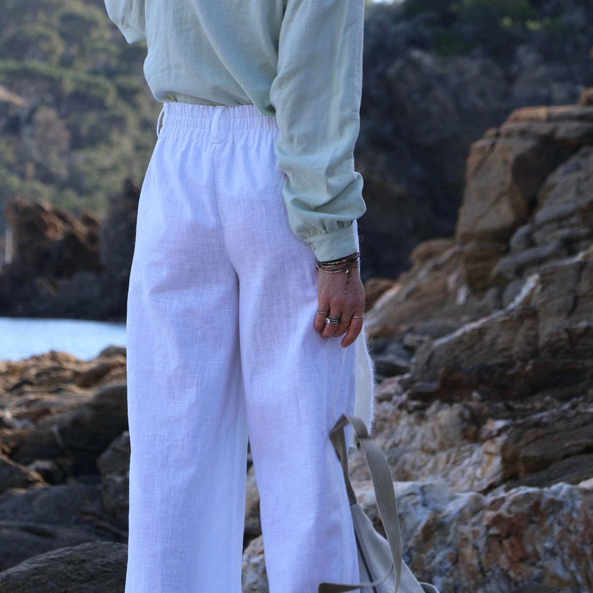 Pantalon Tom - lin blanc - Image 4