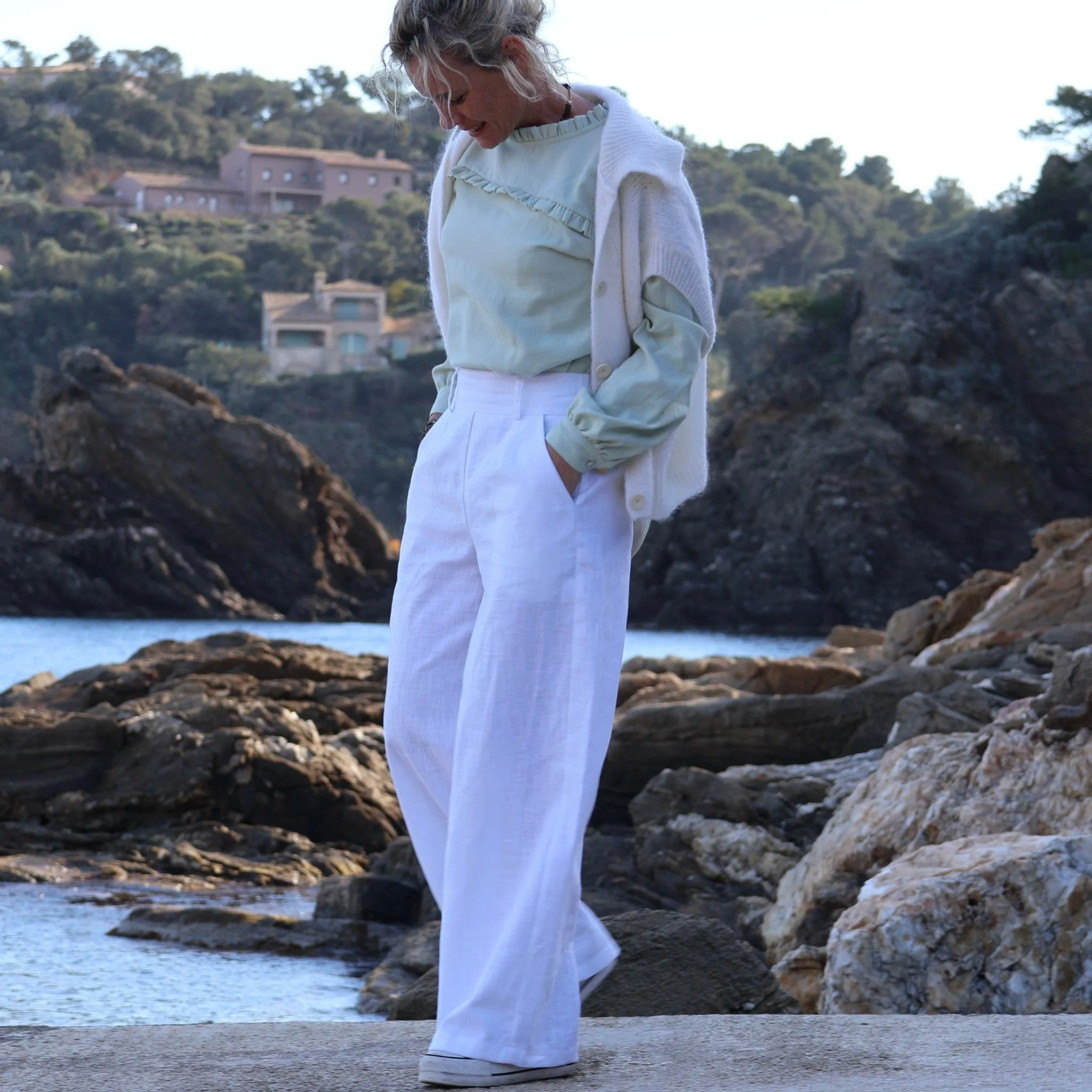 Pantalon Tom - lin blanc - Image 9