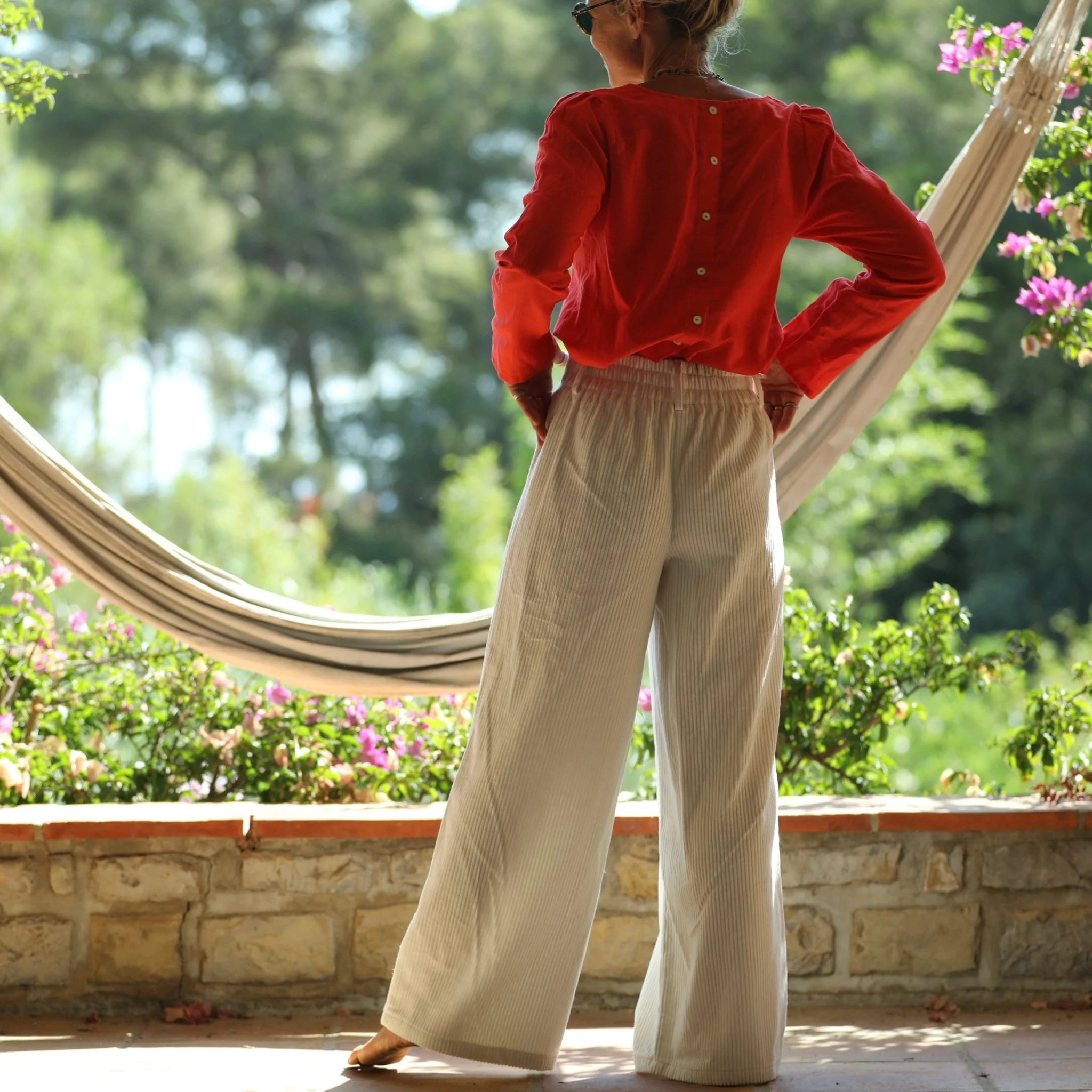 Pantalon Tom - velours de coton côtelé blanc cassé - Image 7