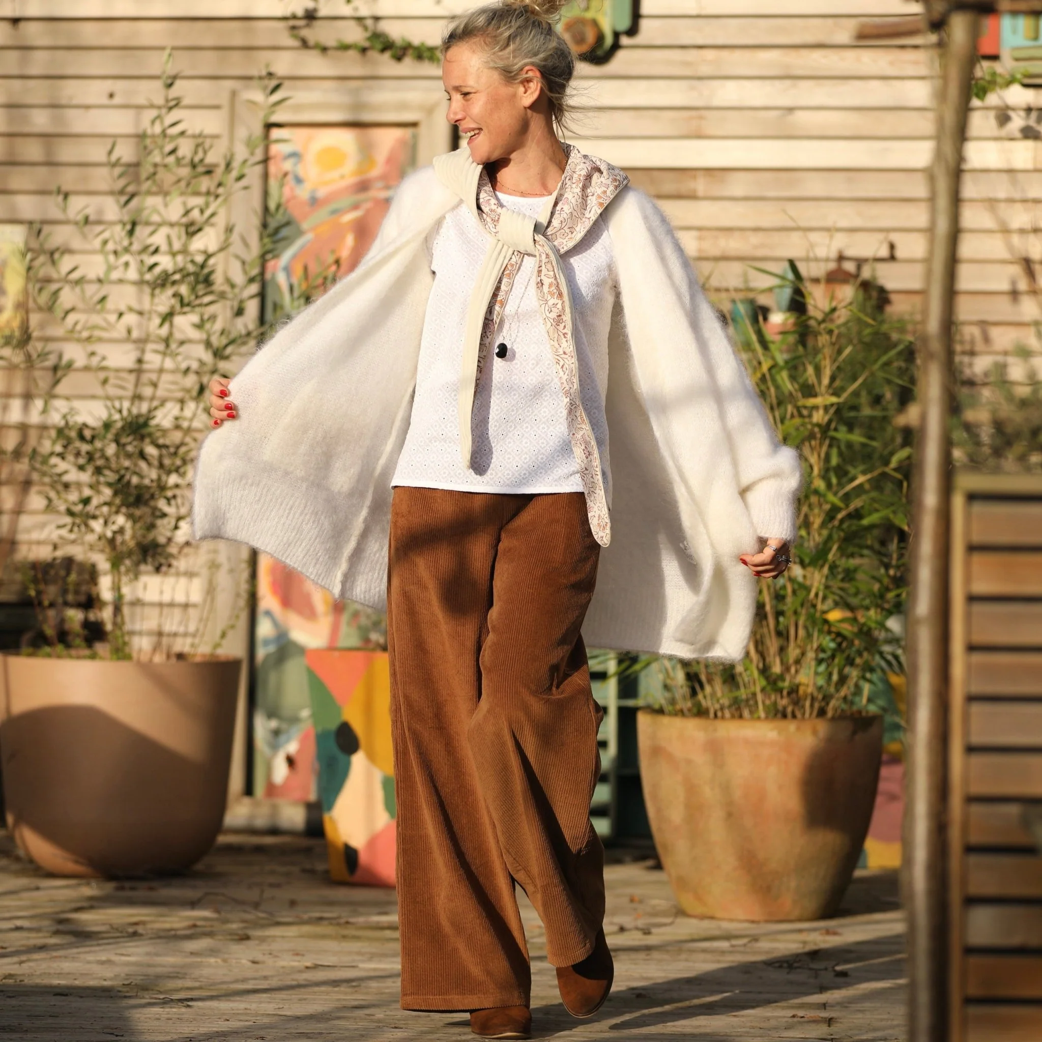 Pantalon Tom - velours côtelé camel - Image 9