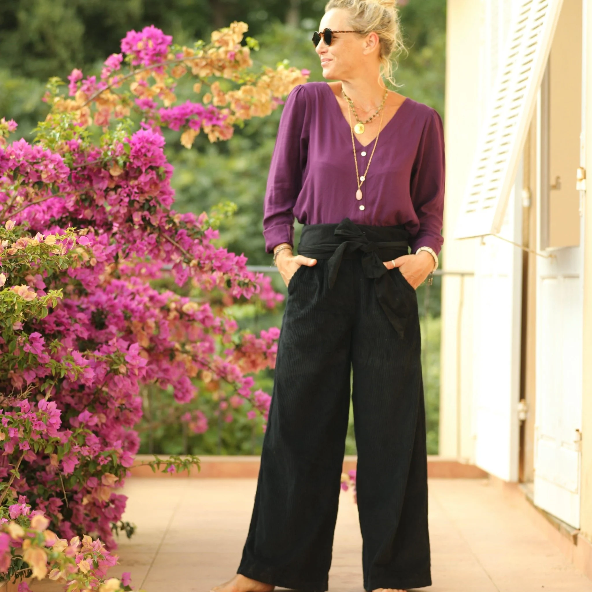 Pantalon Tom - velours de coton côtelé noir - Image 3