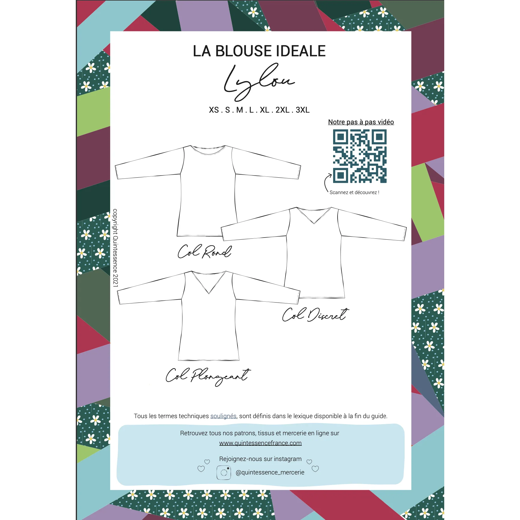 Patron papier blouse Lylou - Version imprimée en couleurs taille réelle - Image 9