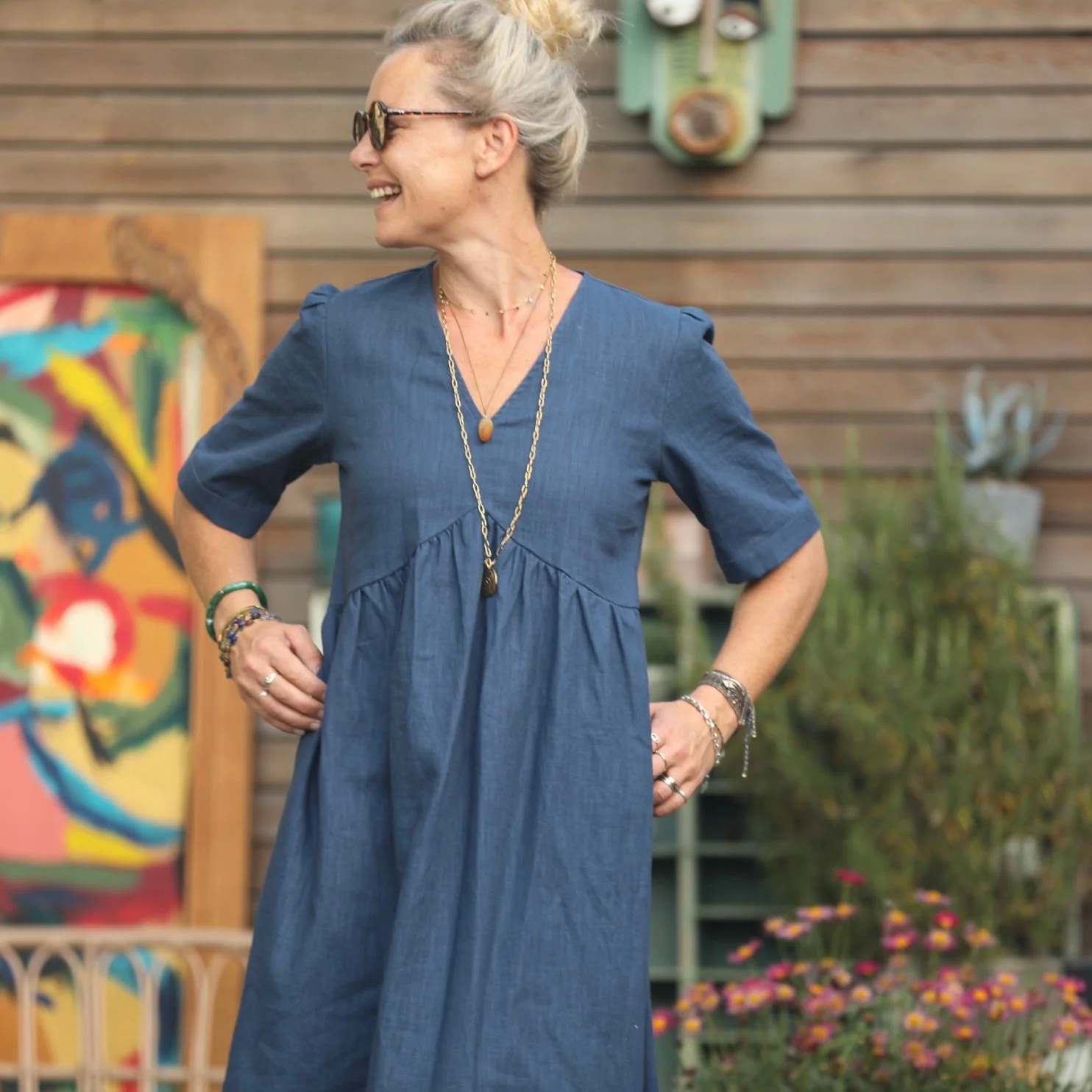 Robe Edonie -lin bleu indigo - Image 7